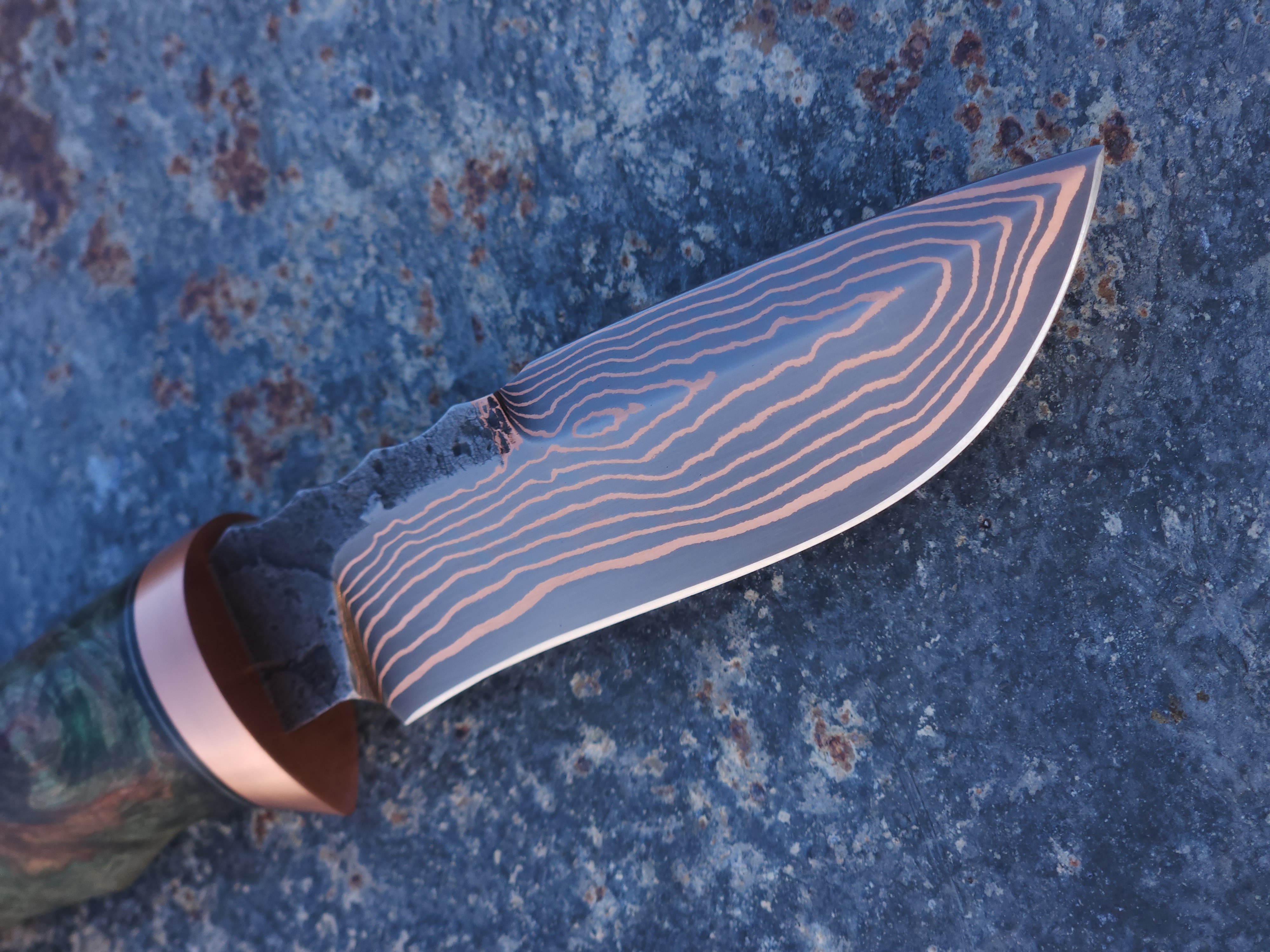 Copper Damascus Hunter (Green Maple)