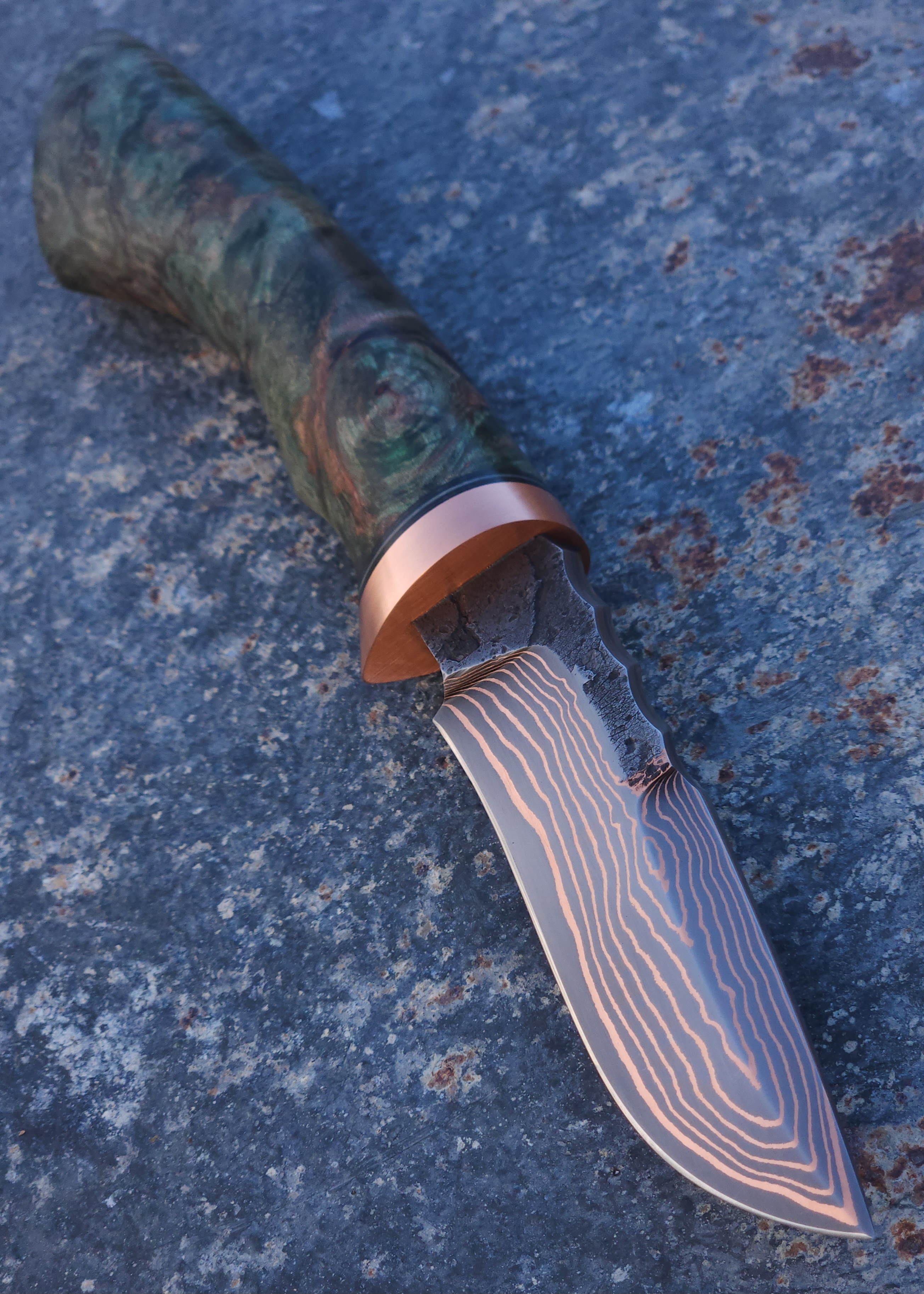 Copper Damascus Hunter (Green Maple)