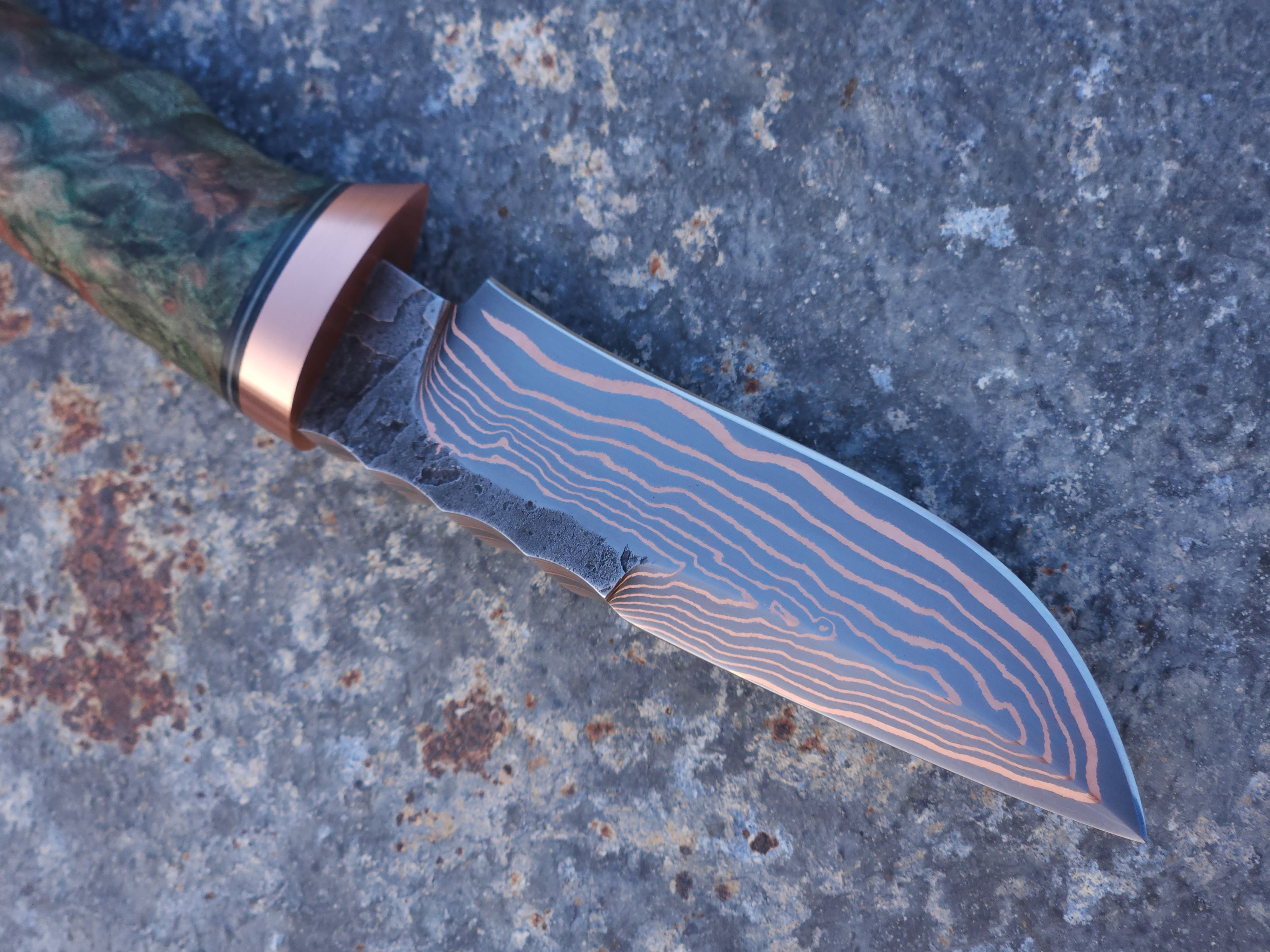 Copper Damascus Hunter (Green Maple)