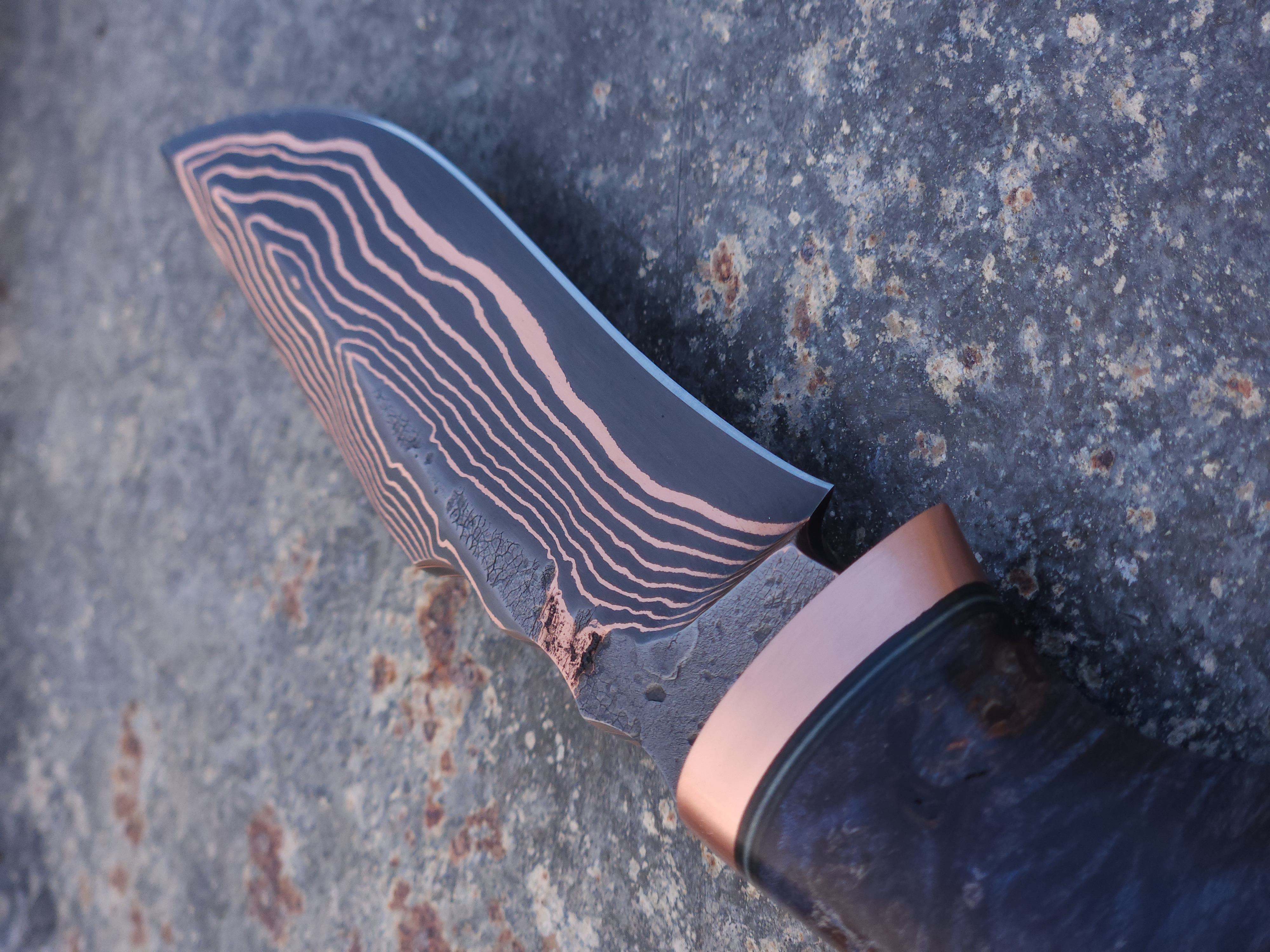 Copper Damascus Hunter (Blue Maple)
