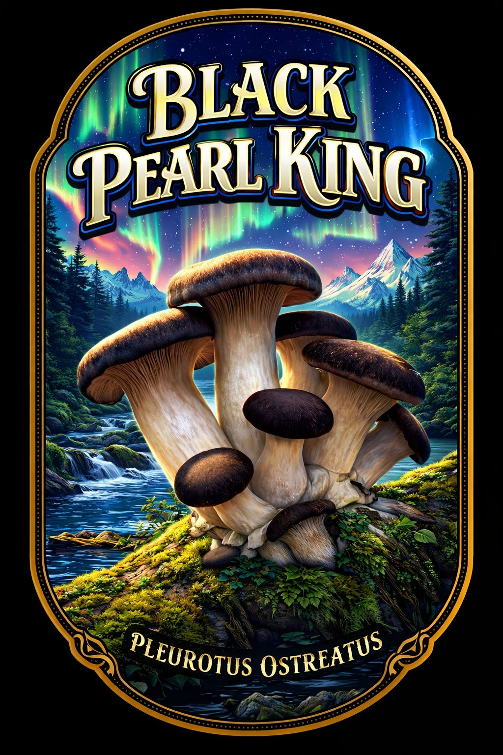 Organic Gourmet Black Pearl King Oyster Mushrooms (Pleurotus ostreatus)