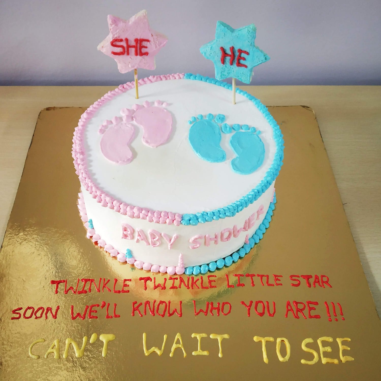 Gender Reveal Baby Shower Cake