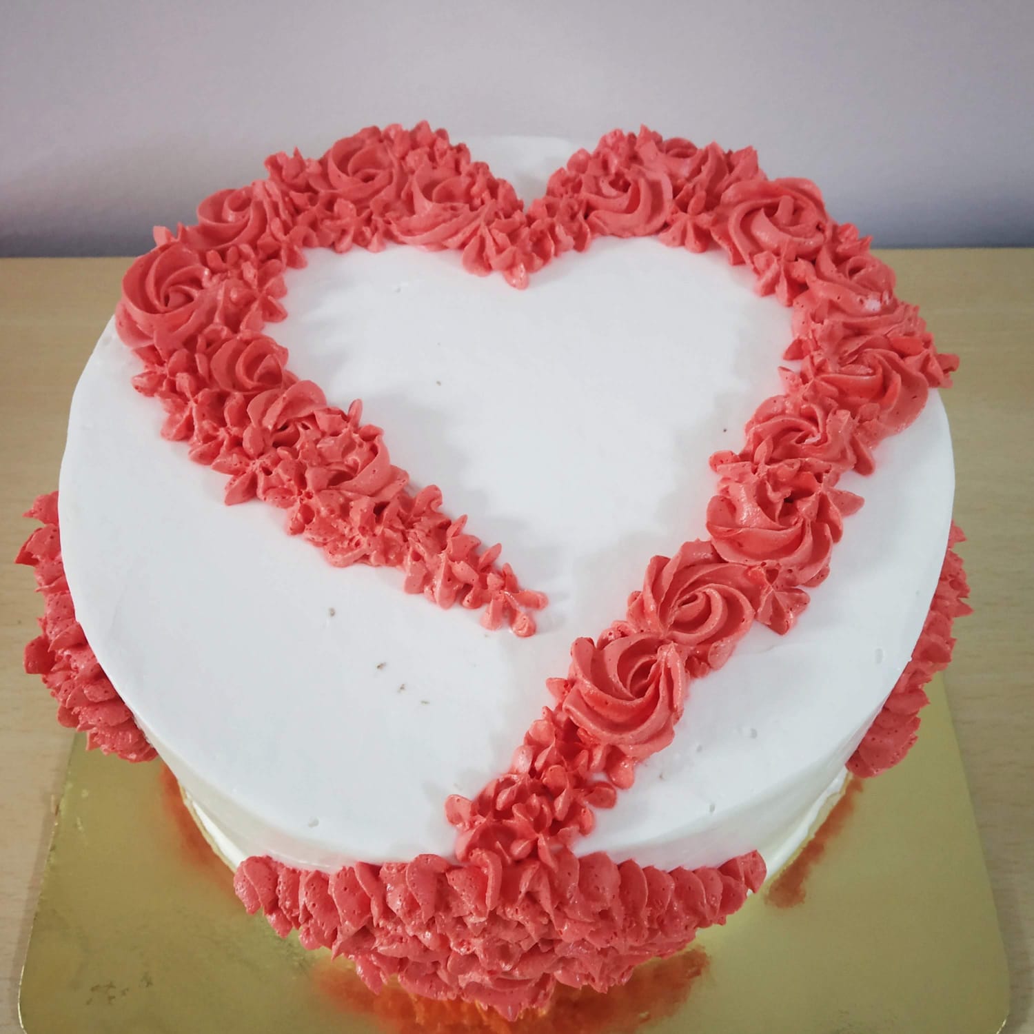 Heart-Shaped Frosted Cake