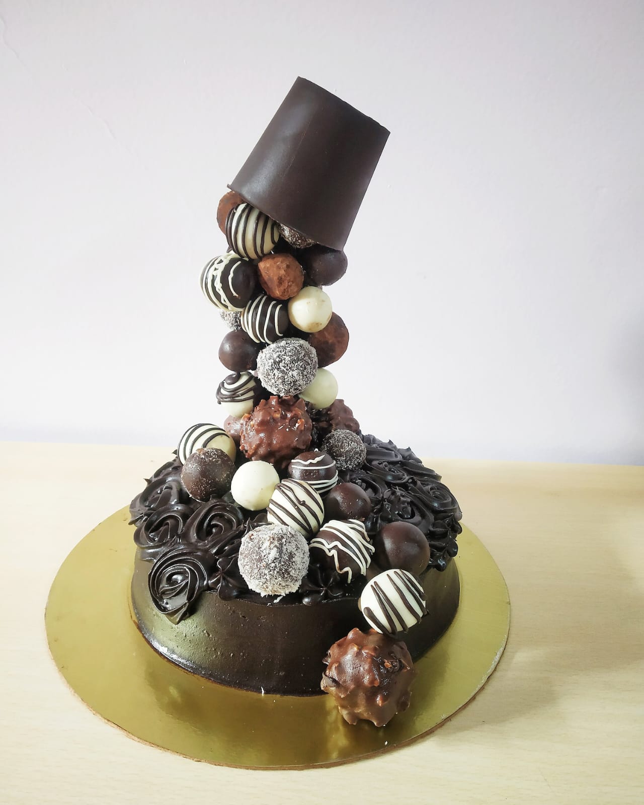 Gravity Defying Chocolate Truffle Cake