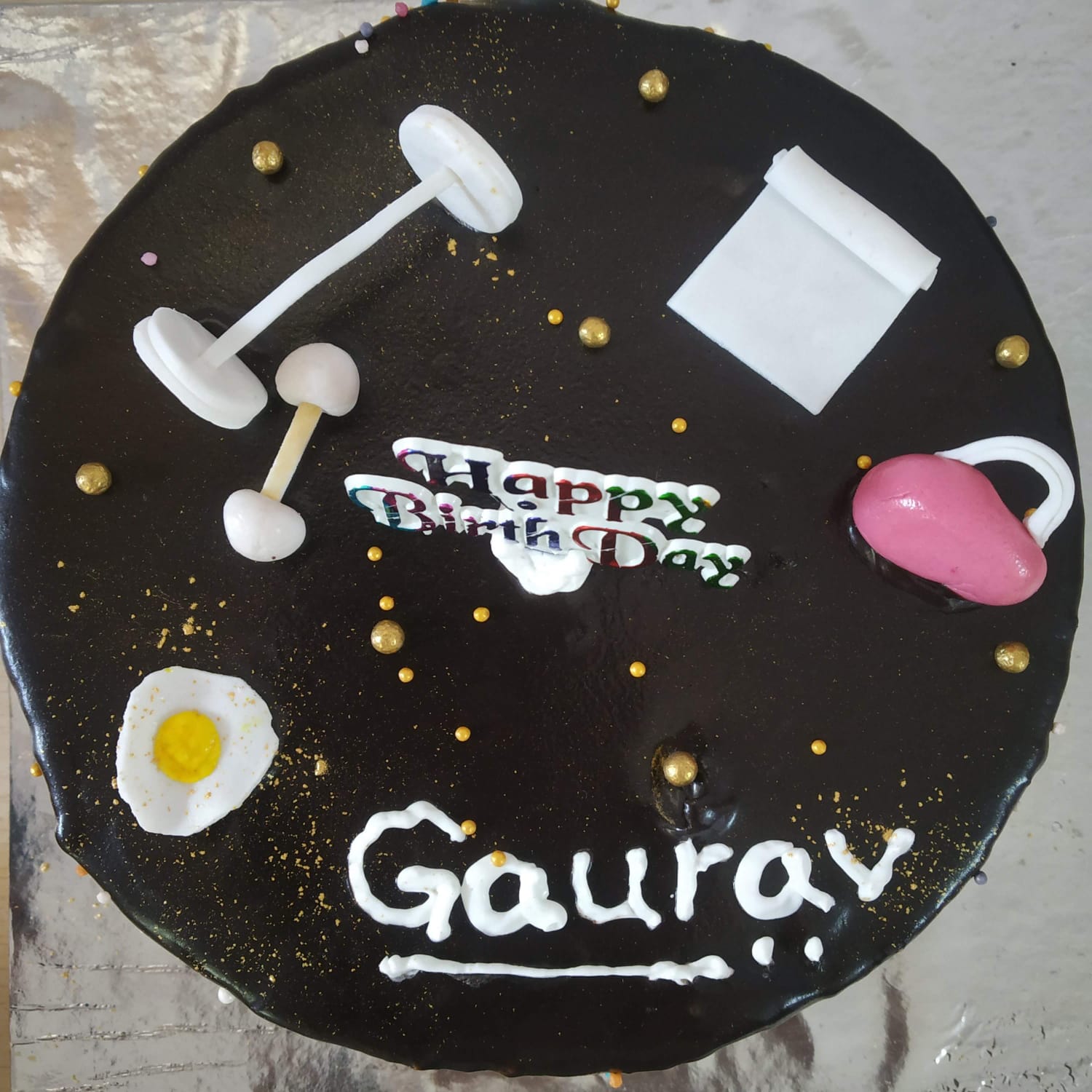 Gym Theme Chocolate Cake