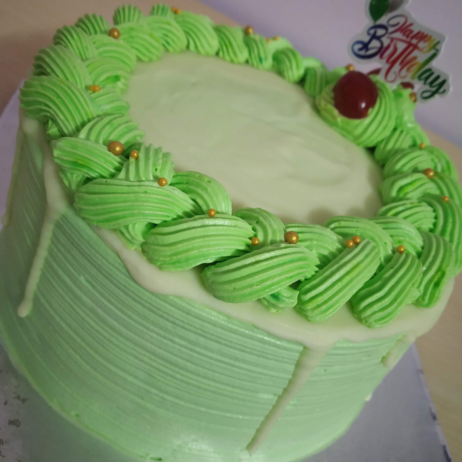 Pistachio Cream Birthday Cake