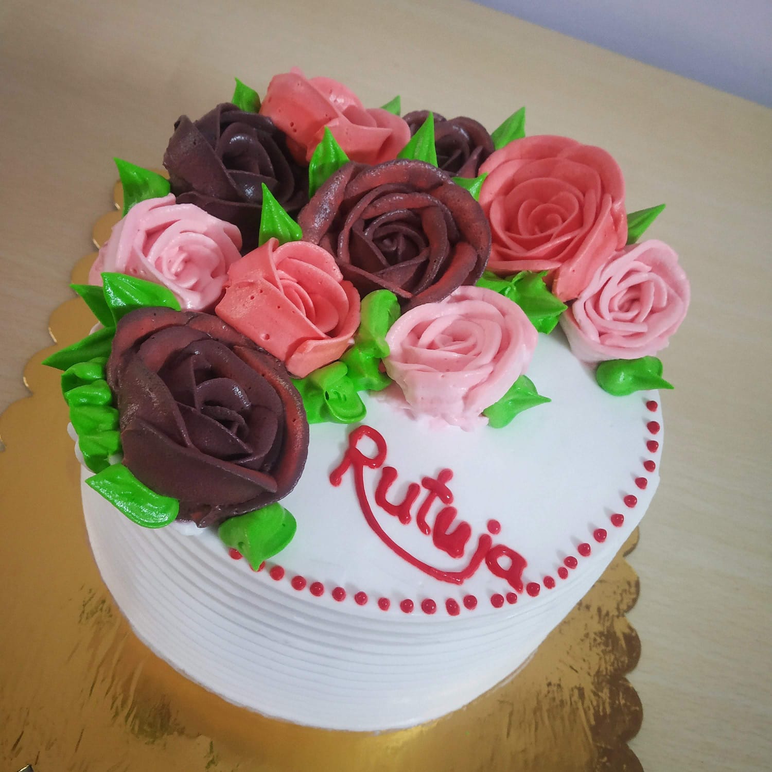 Rose Flower Decorated Cake
