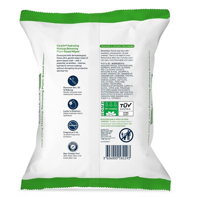 CeraVe Hydrating Makeup Removing Plant-Based Wipes