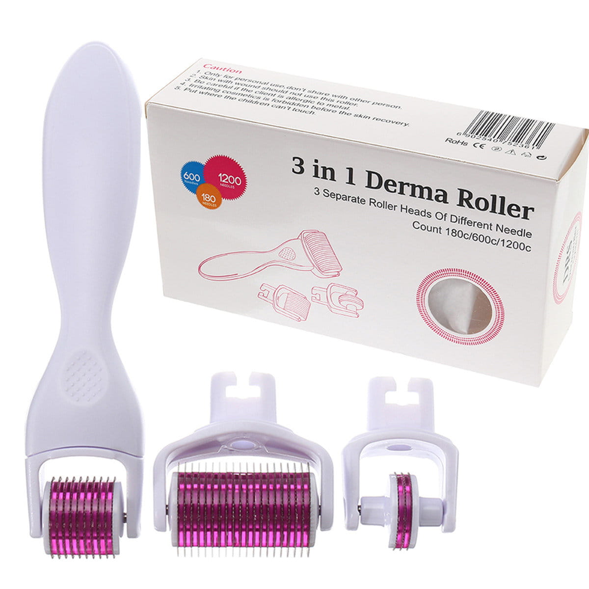 Derma Roller 3 included in 1 - 3 interchangeable heads