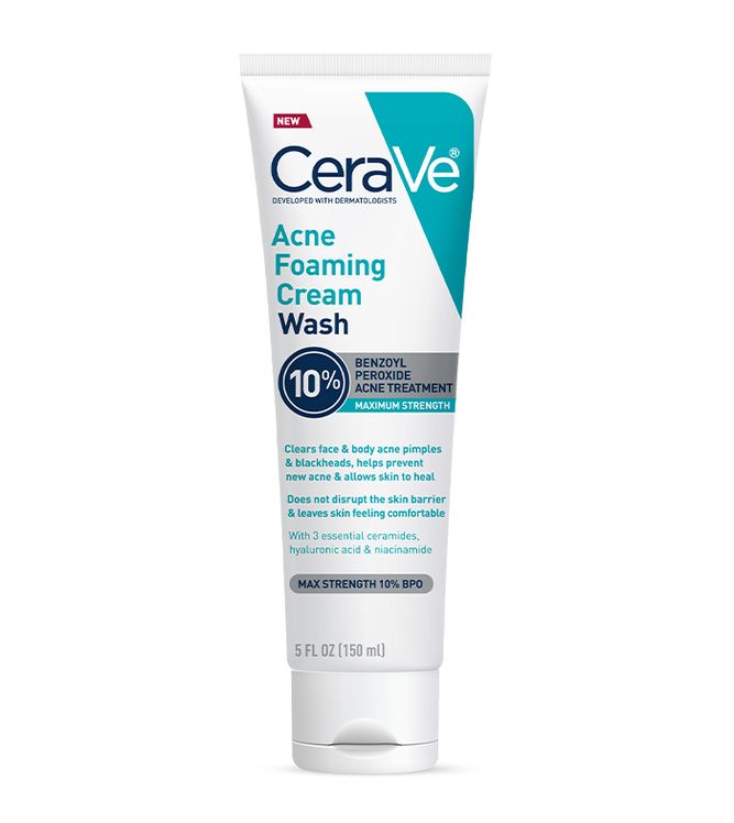 CeraVe Acne Foaming Cream Cleanser with 10% Benzoyl Peroxide
