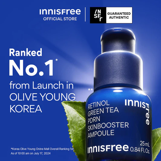 Innisfree Retinol Green Tea PDRN Skin Booster Ampoule