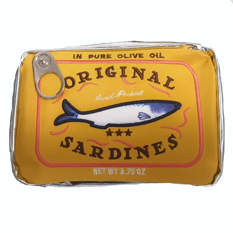 Sardines Yellow Orange color Makeup Bag
