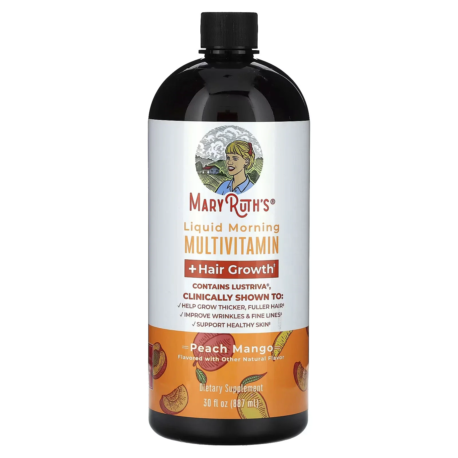 Liquid Morning Multivitamin + Hair Growth Peach Mango 30fl oz