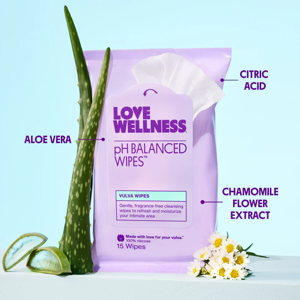 Love Wellness pH Balanced Wipes Vulva Wipes