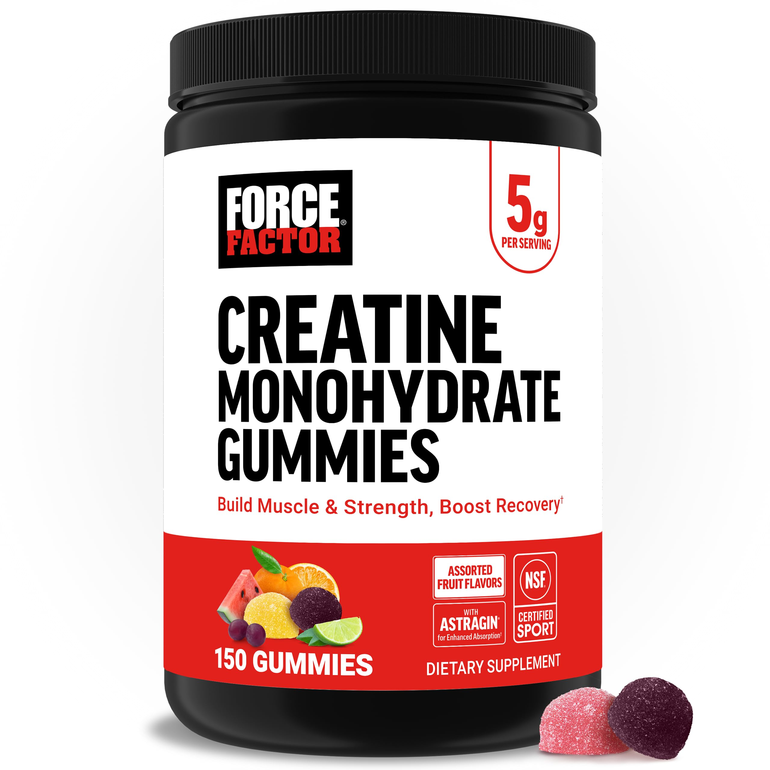 Force Factor Creatine Monohydrate Gummies Assorted Fruit 