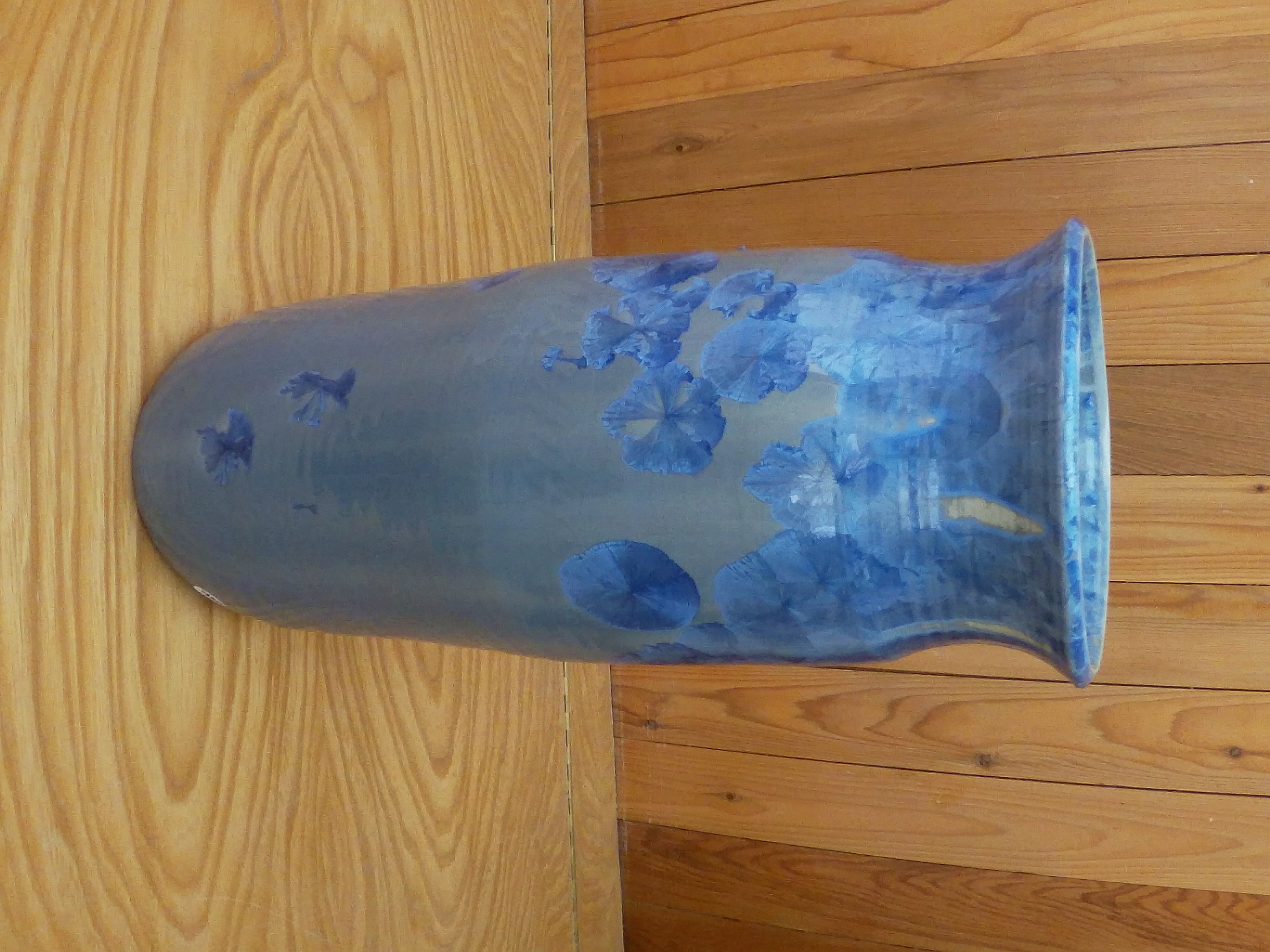 Large Blue Ceramic Flower Vase