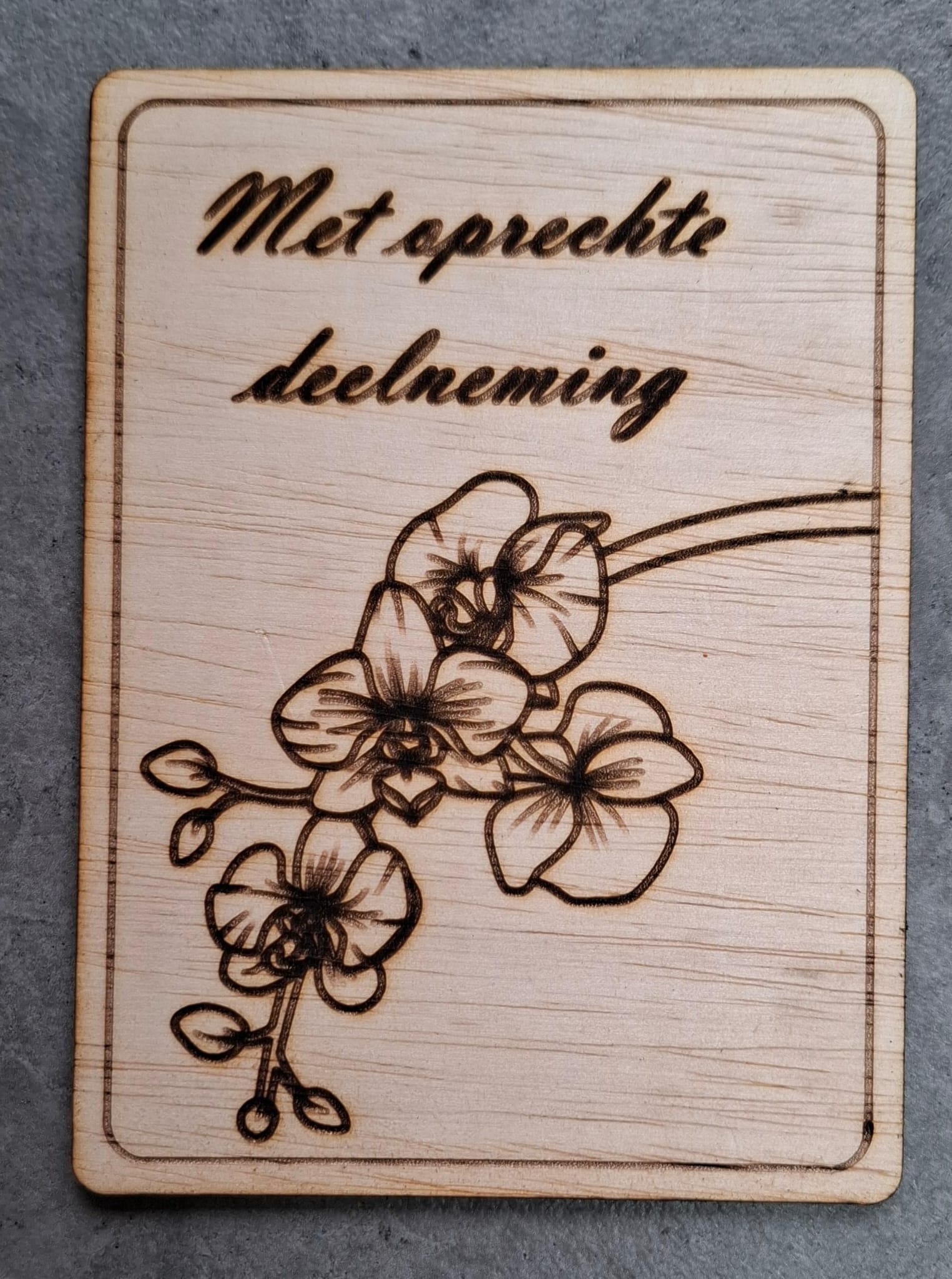 Met oprechte deelneming - Orchidee