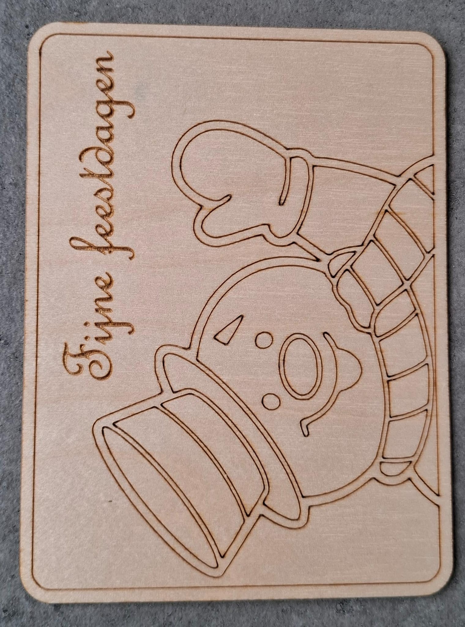 Kerstkaart - sneeuwpop