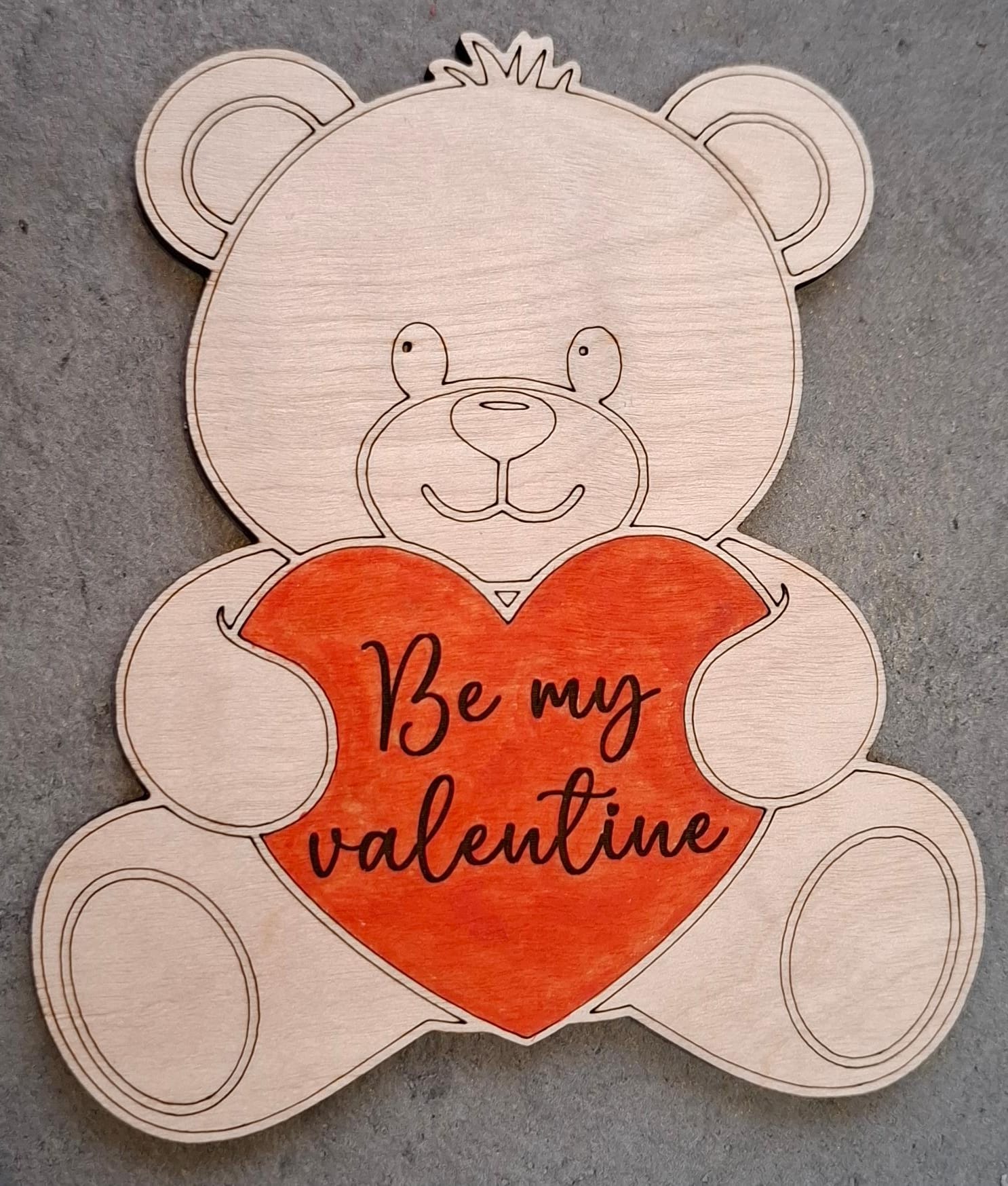 Wenskaart - Beer met hart - be my valentine