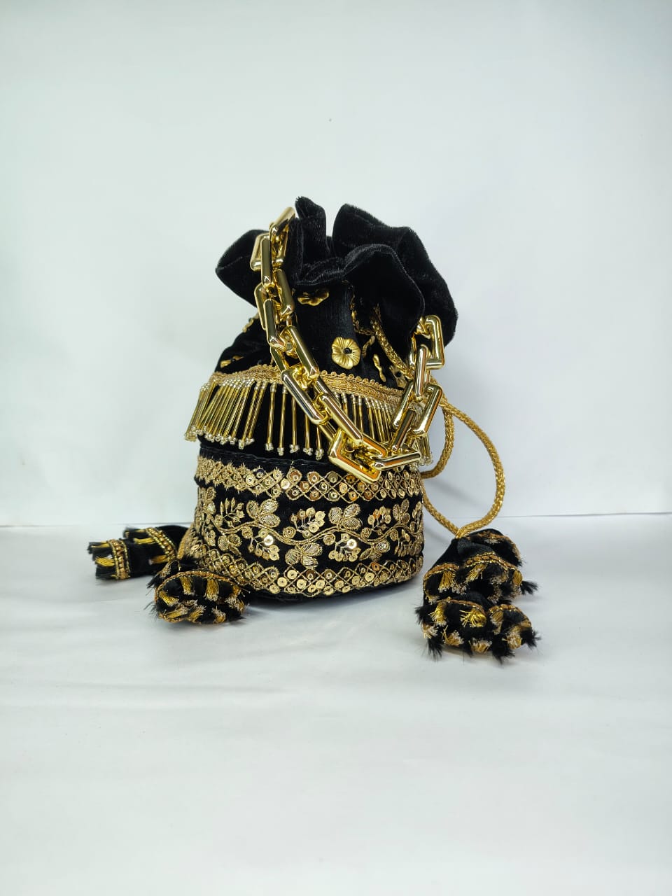 Embroidered Velvet Potli Bag