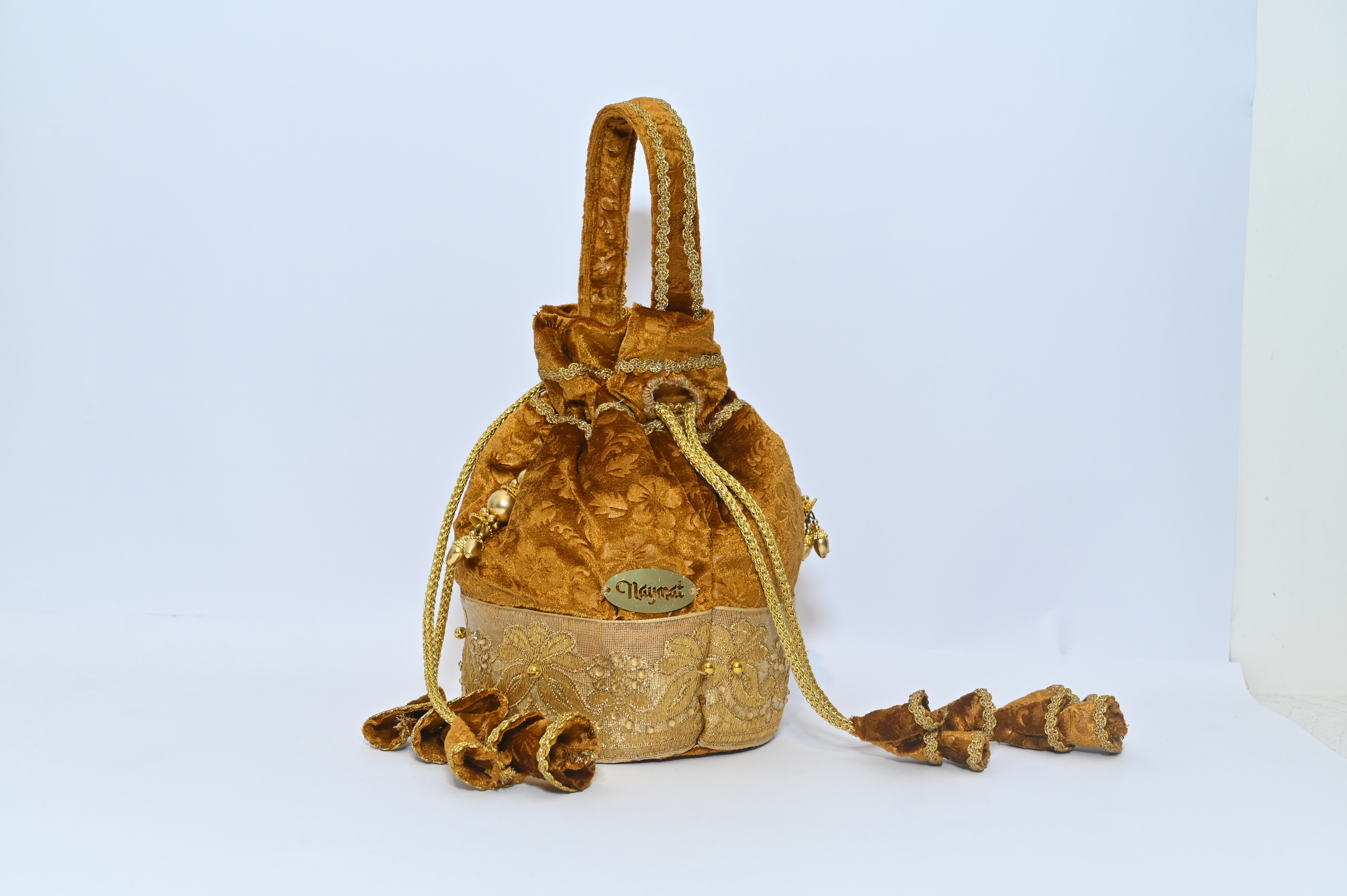 Golden Velvet Potli Bag
