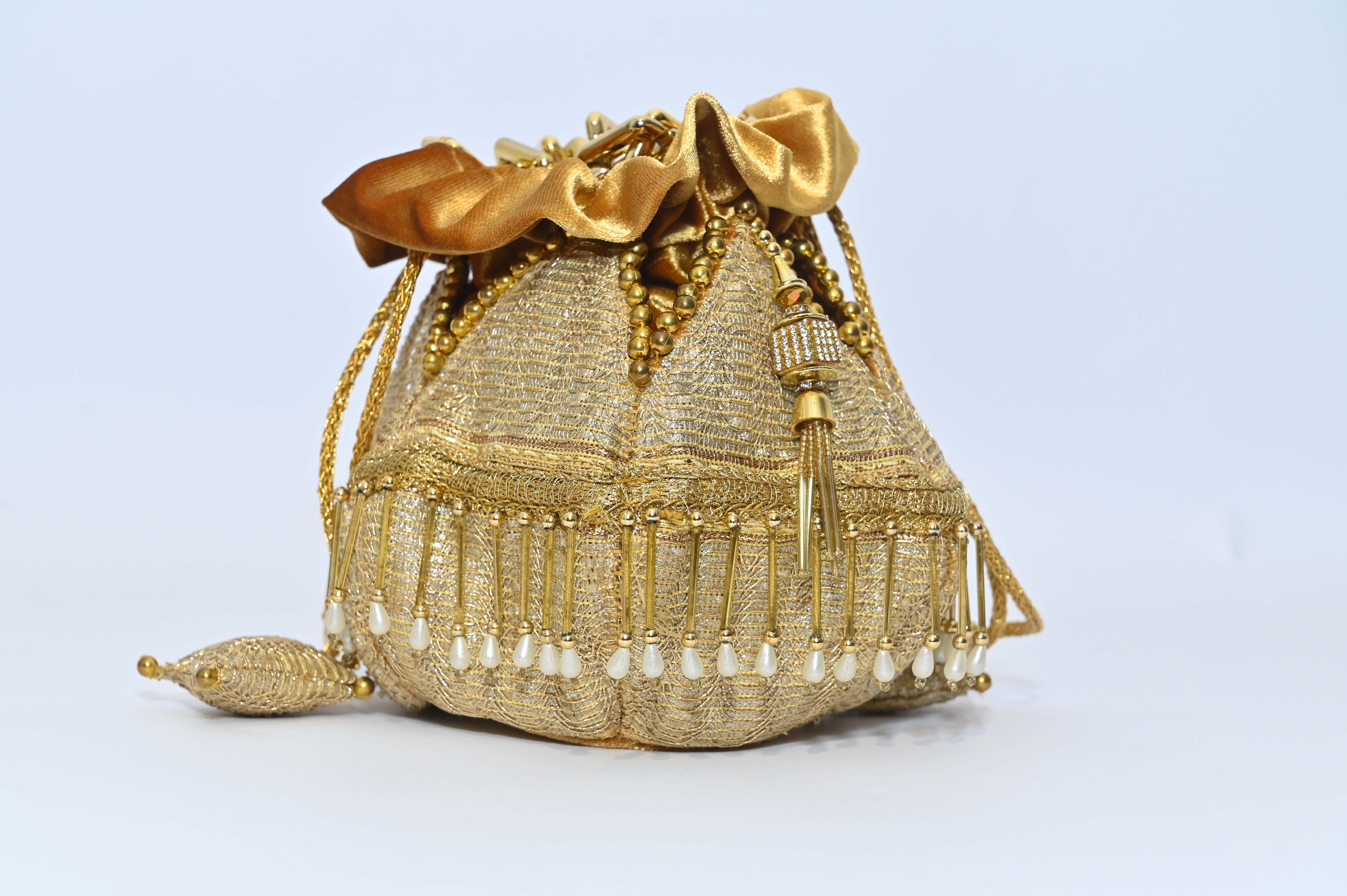 Golden Beaded Potli Bag