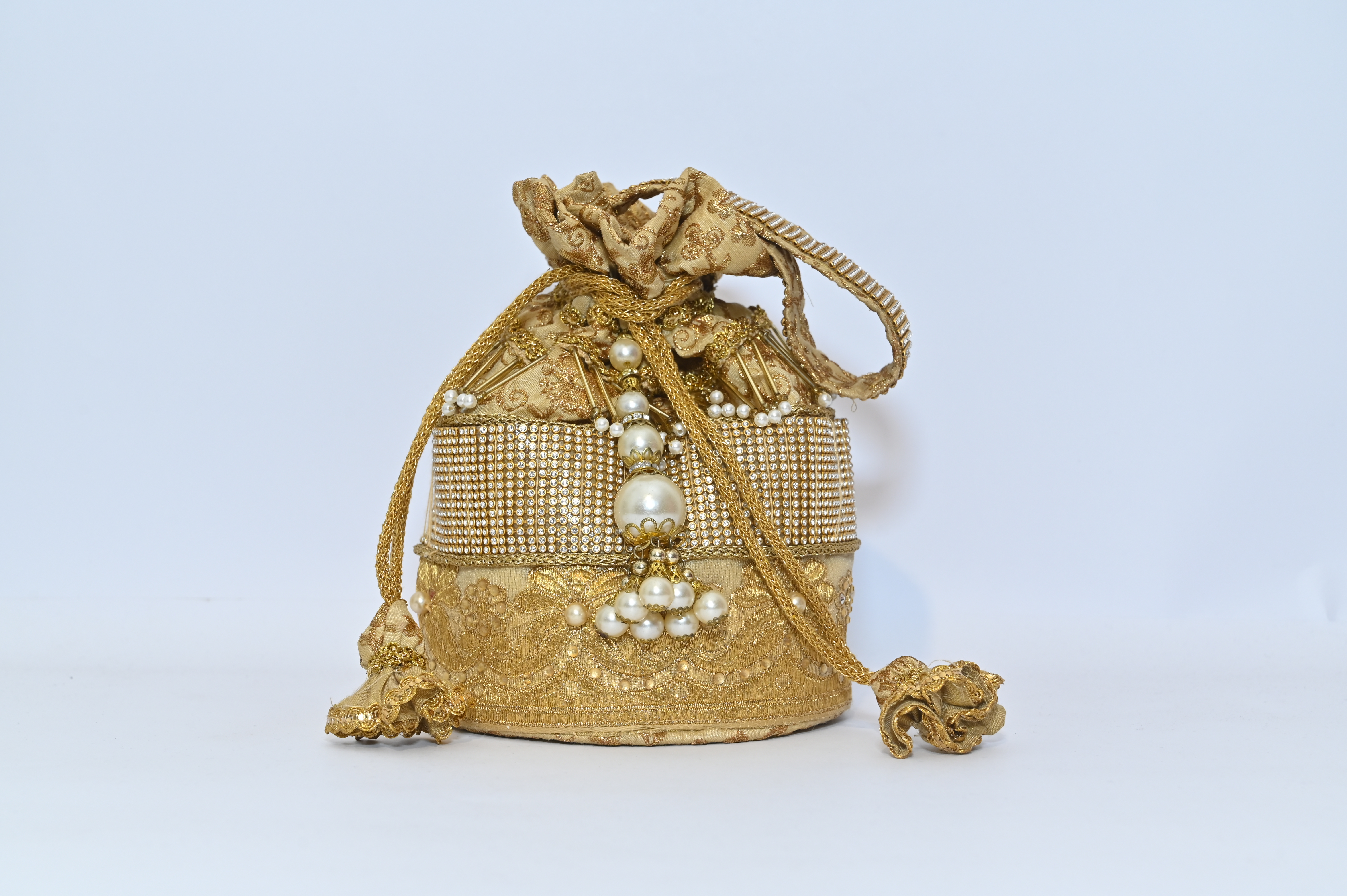 Embroidered Gold Potli Bag