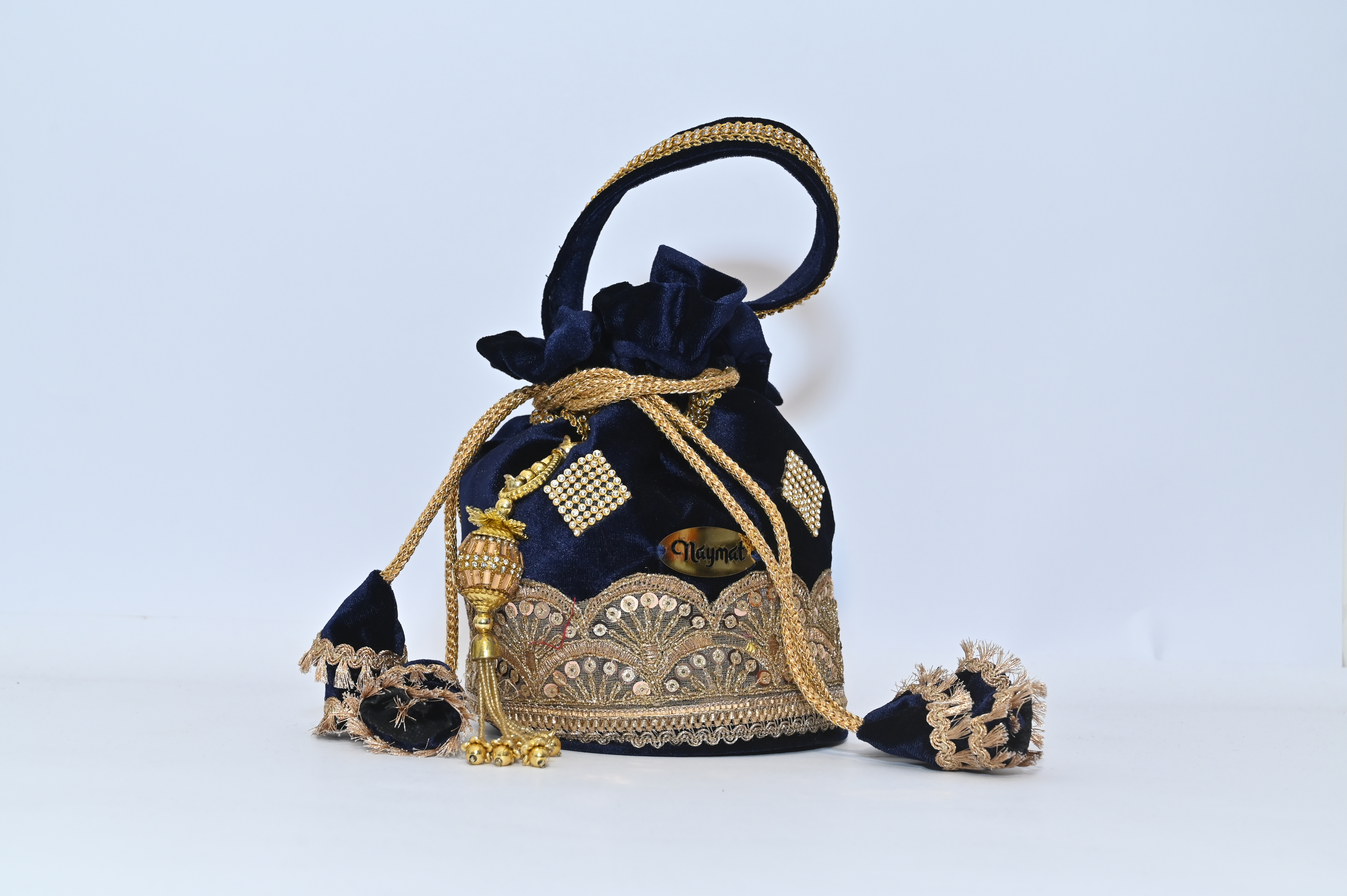 Embroidered Velvet Potli Bag