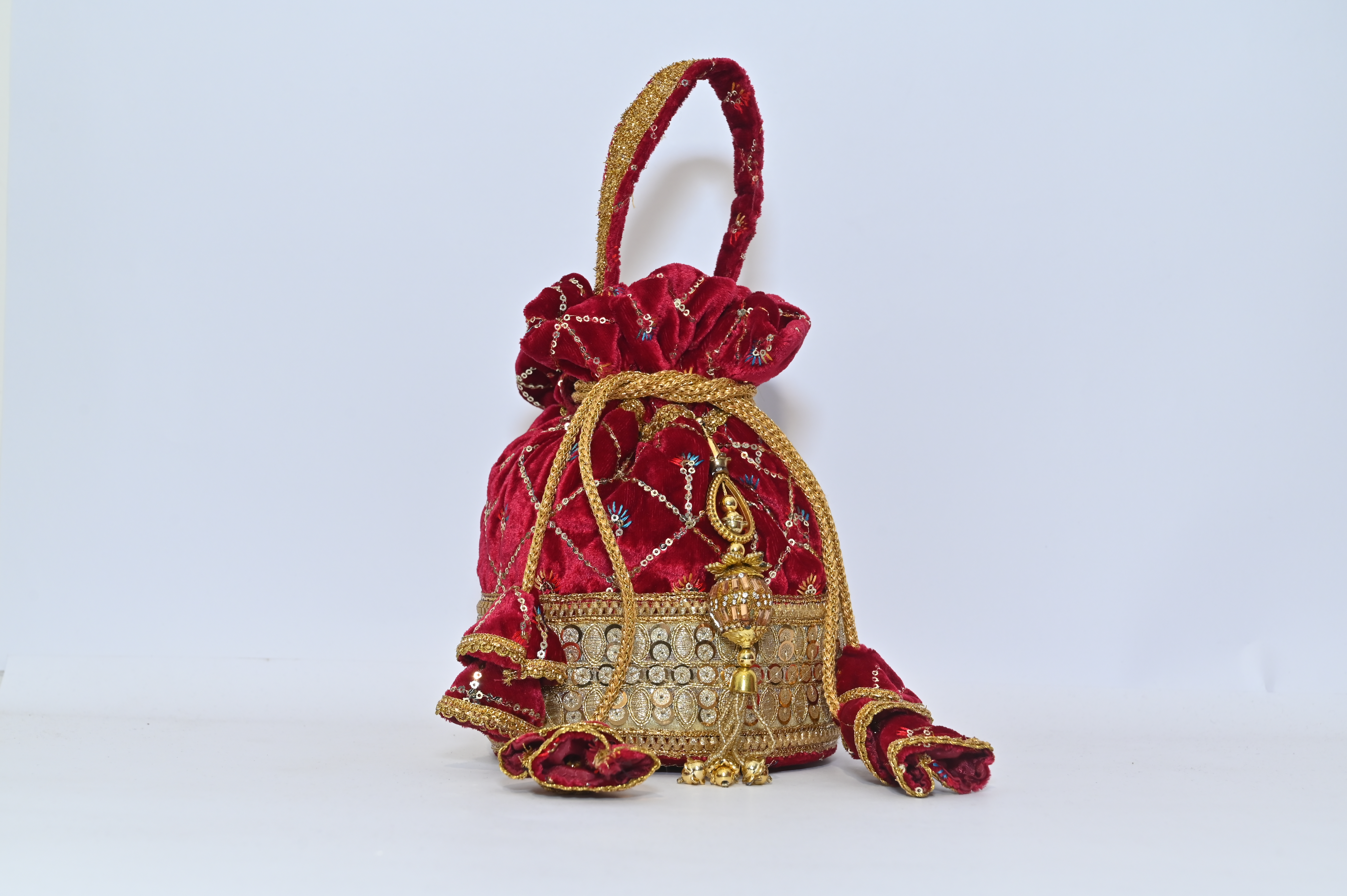 Embroidered Velvet Potli Bag