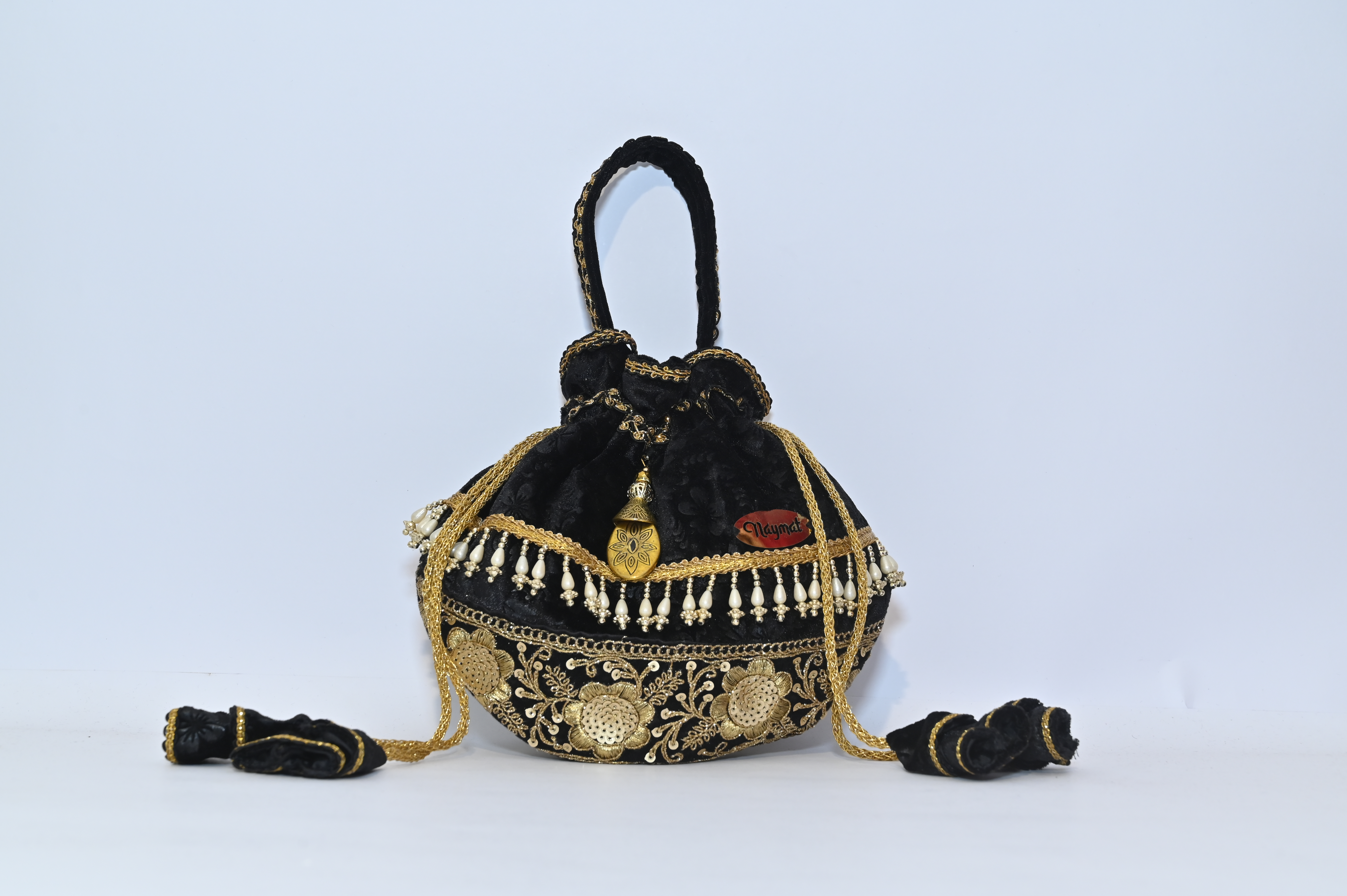 Embroidered Velvet Potli Bag