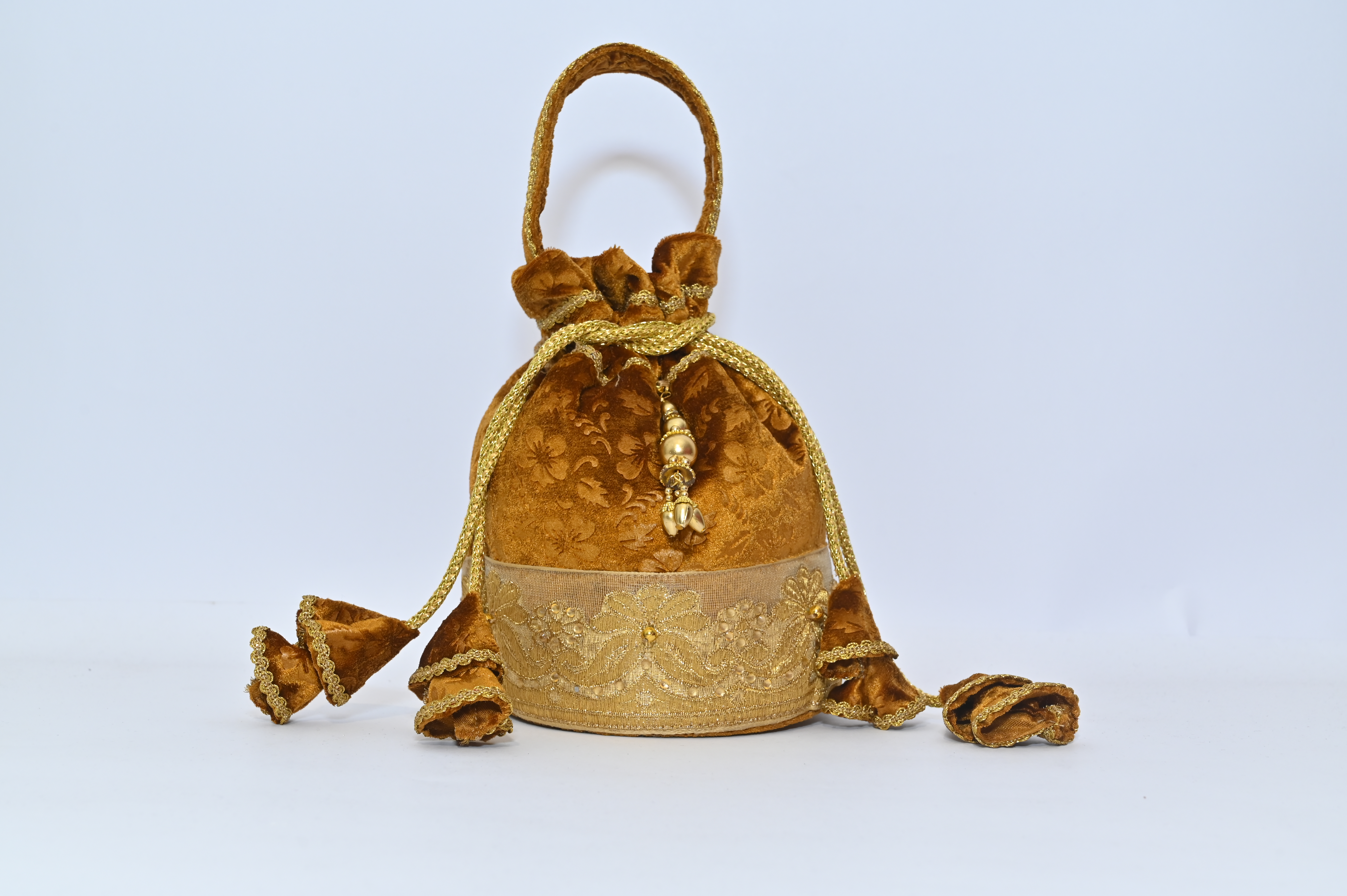 Golden Velvet Potli Bag