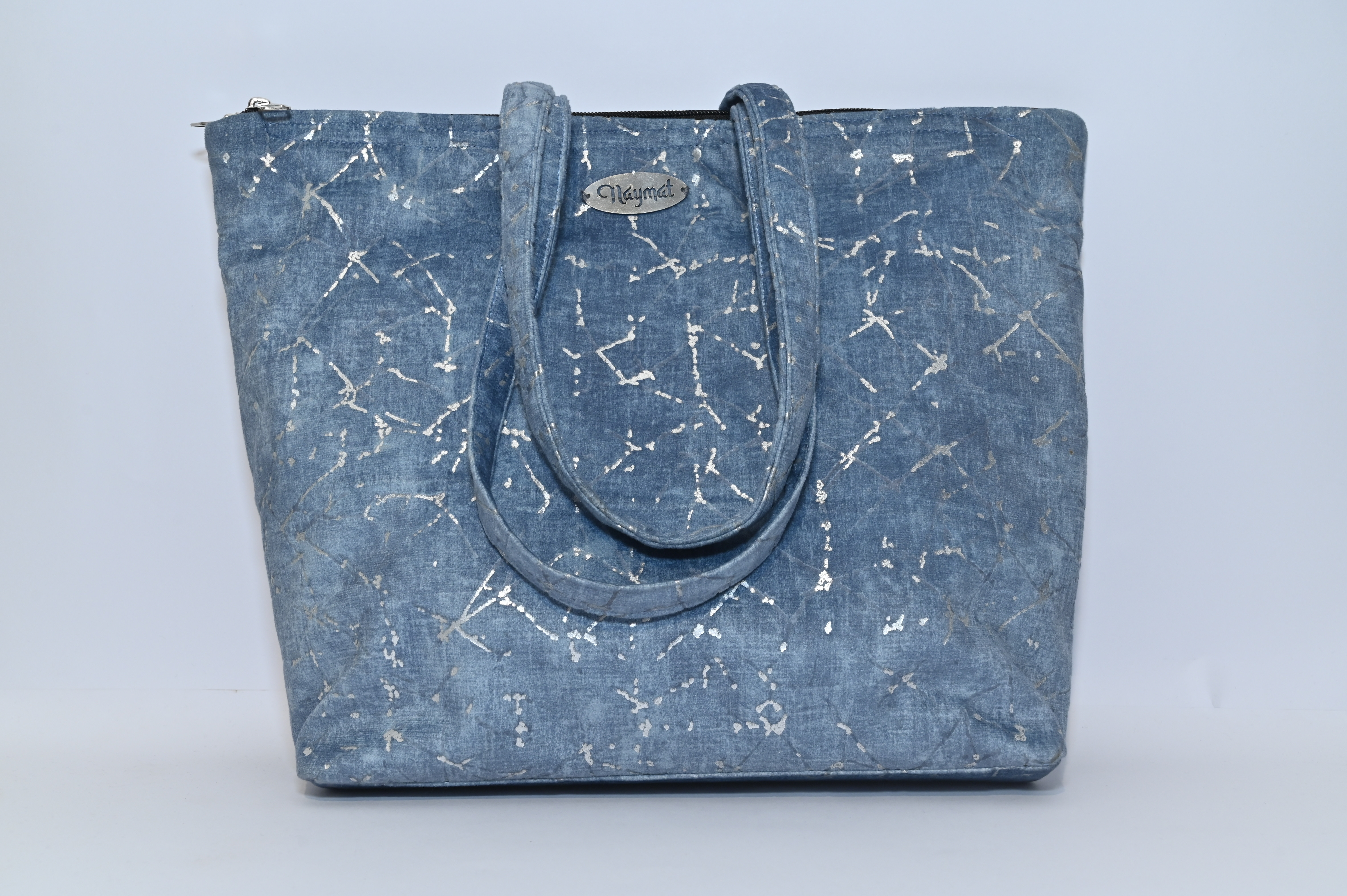 Blue Patterned Tote Bag