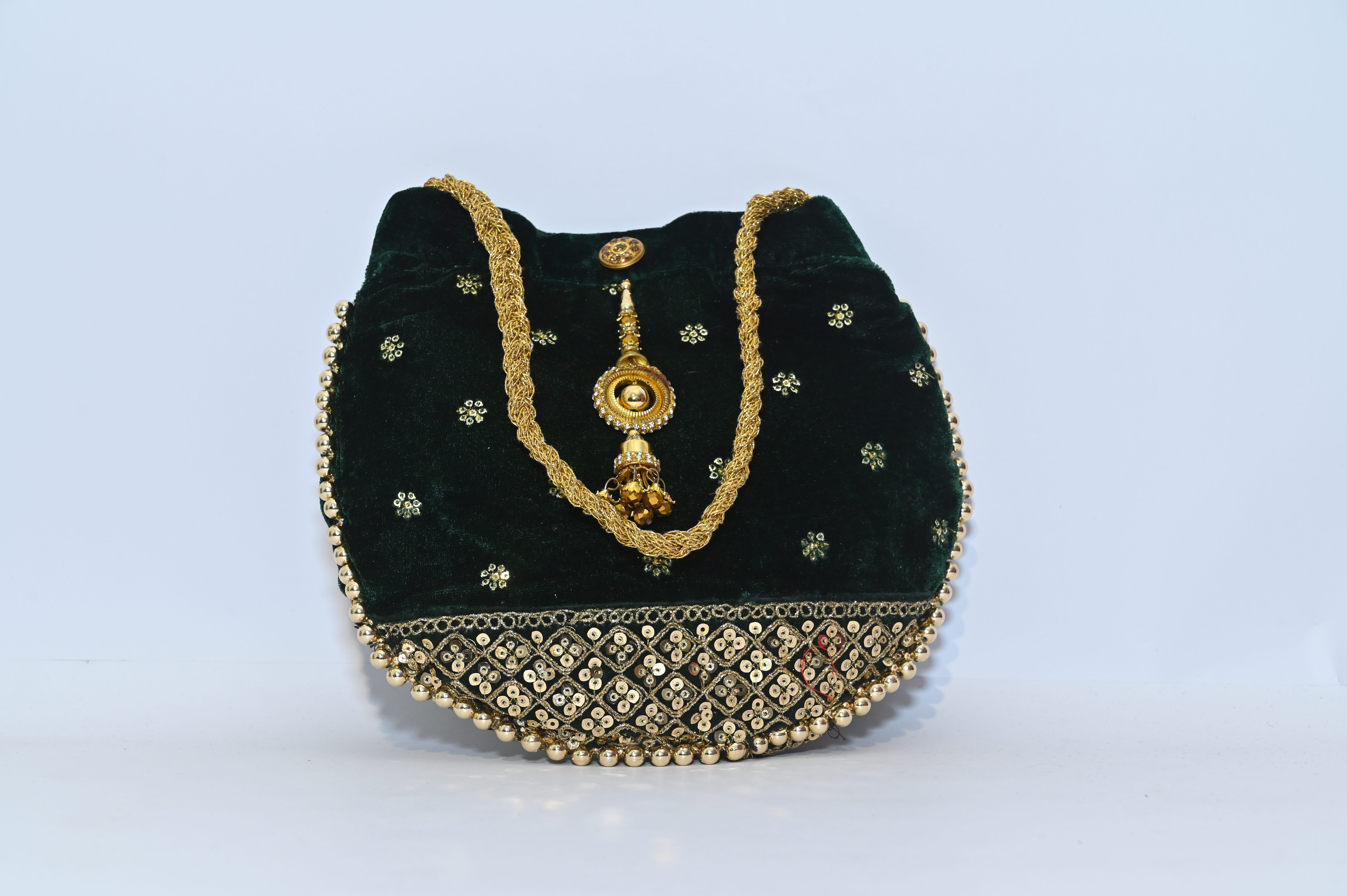Elegant Velvet Embroidered Clutch