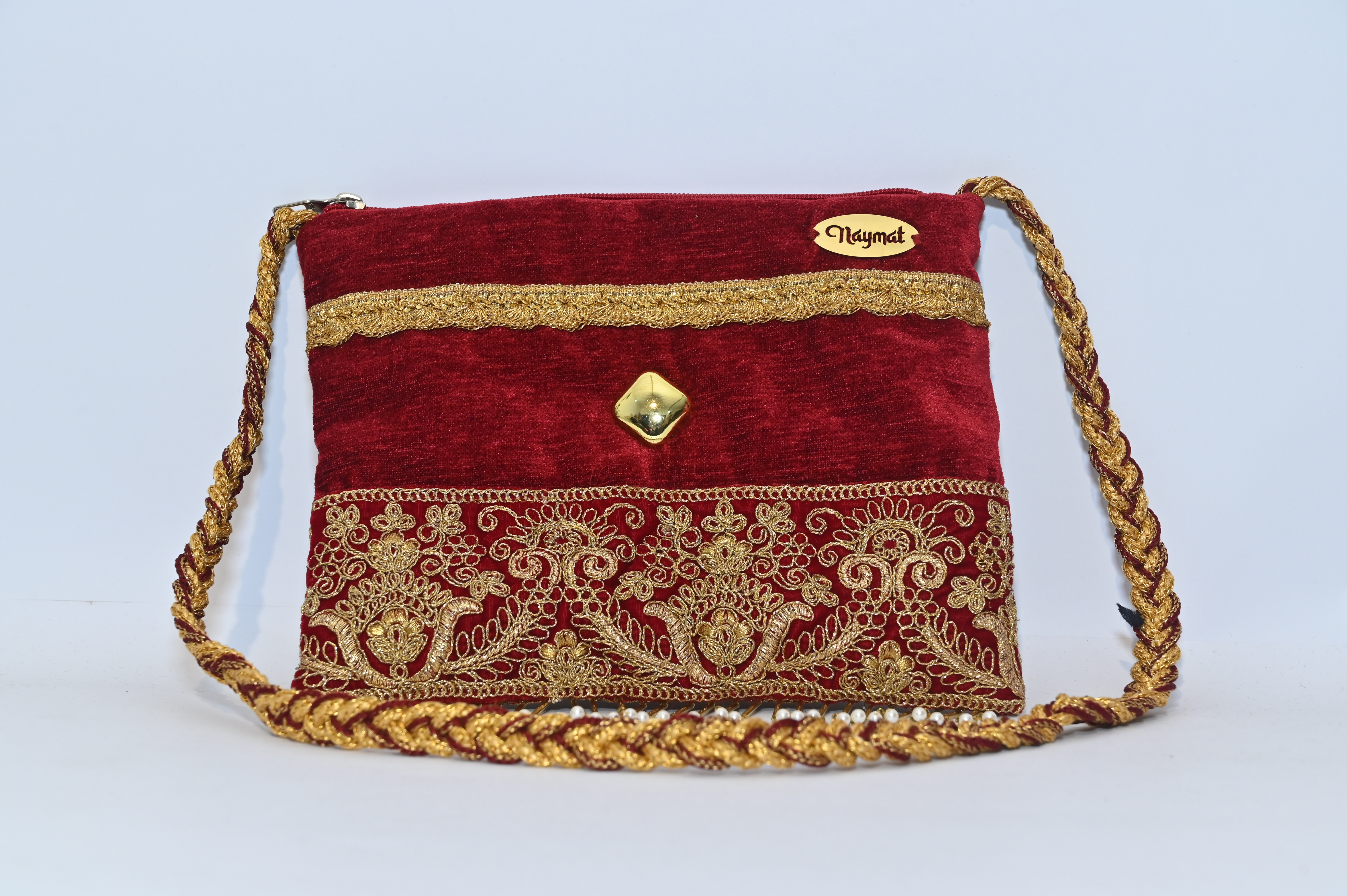 Elegant Red Velvet Handbag