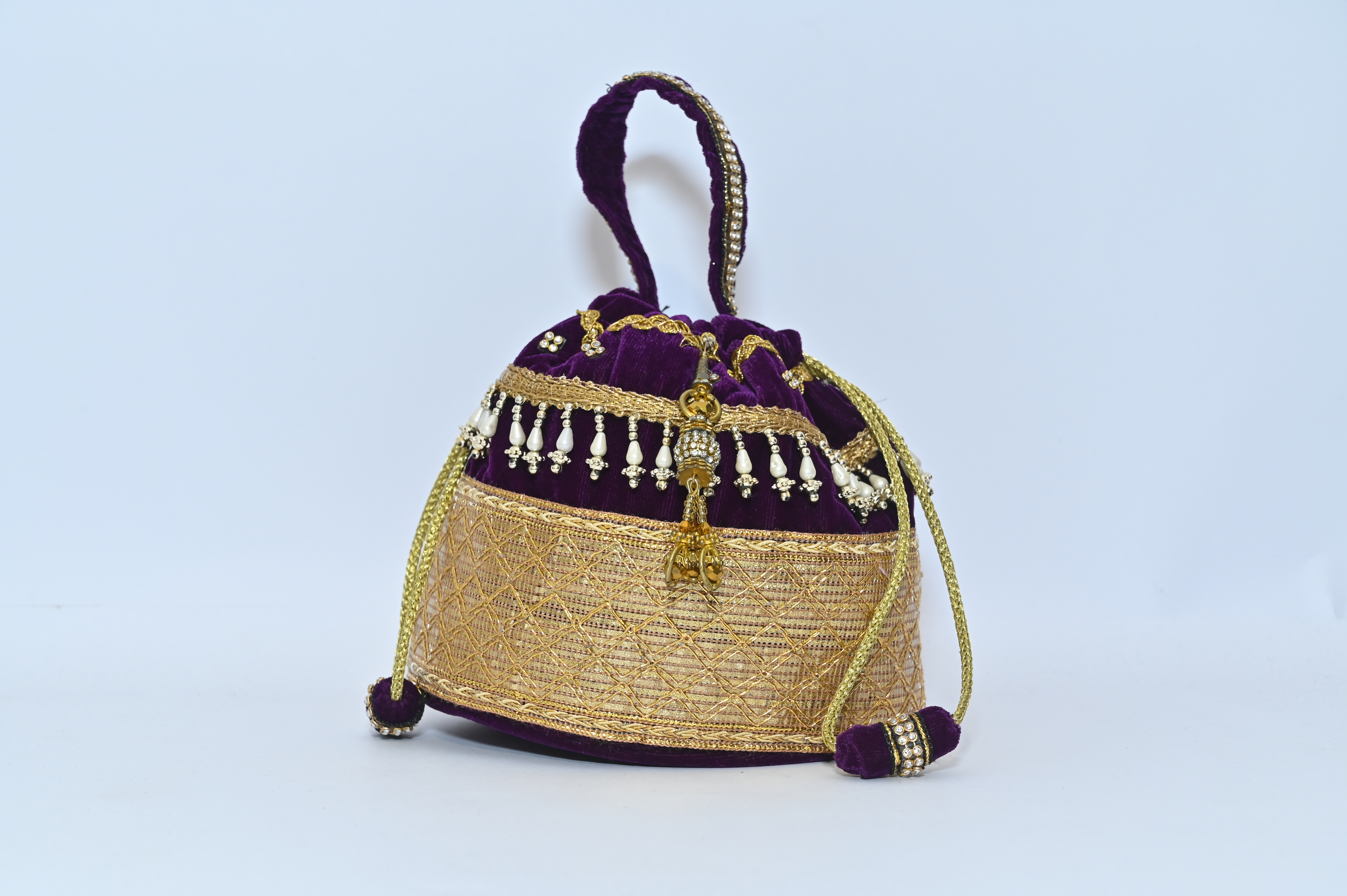 Embroidered Velvet Potli Bag