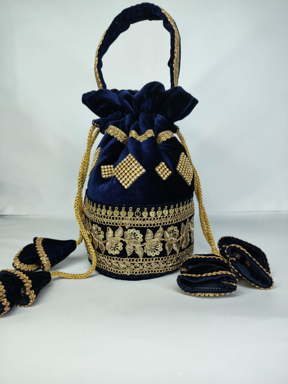 Blue Velvet Potli Bag