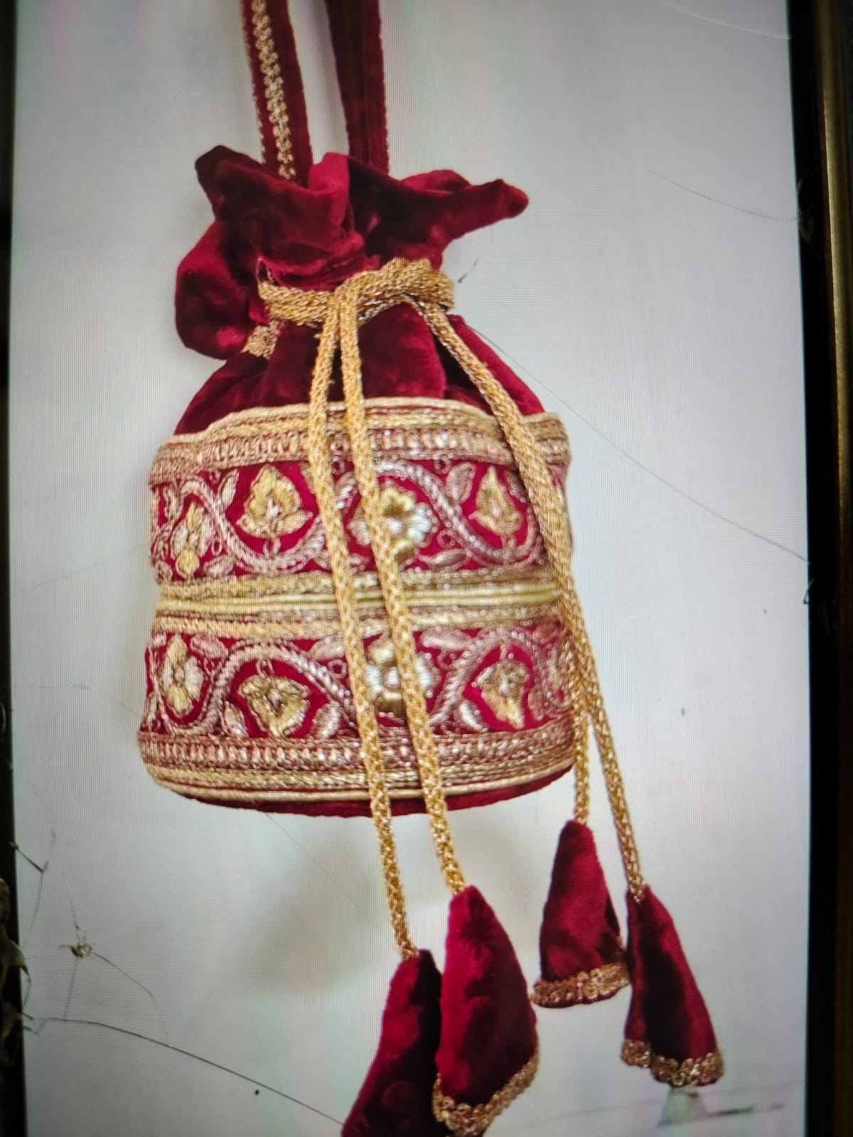 Embroidered Velvet Potli Bag