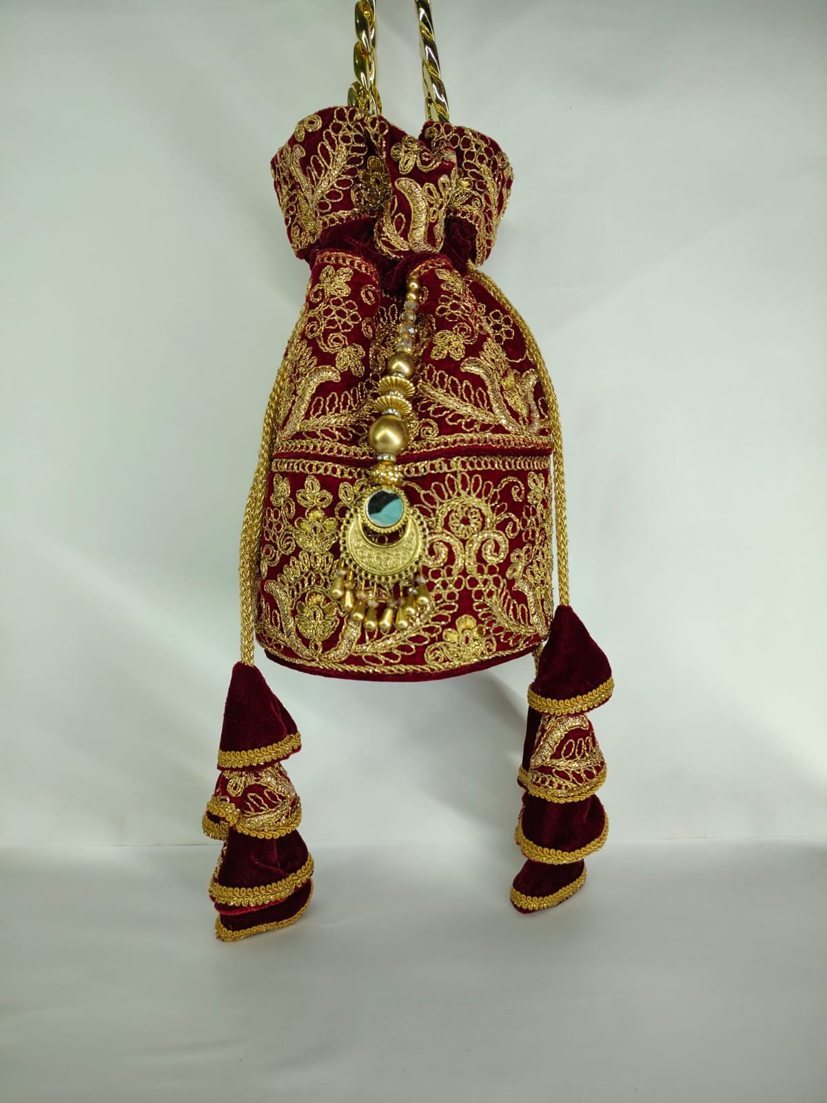 Embroidered Velvet Potli Bag