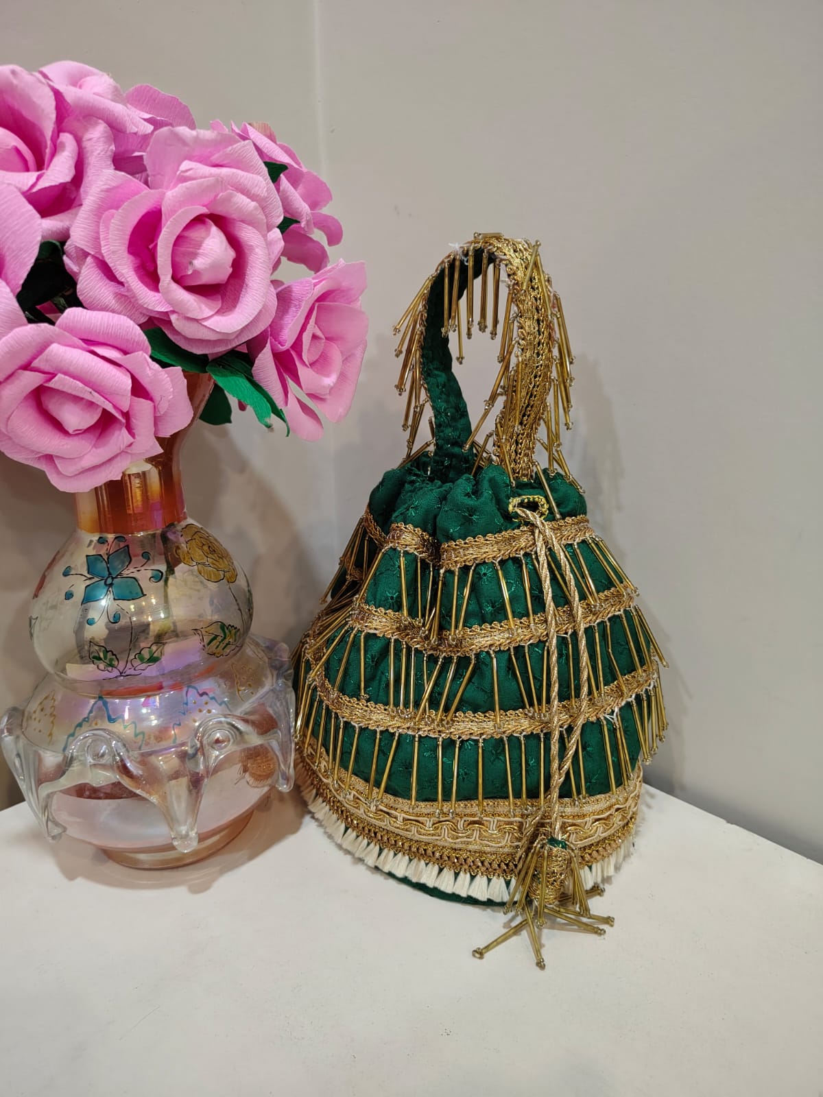 Traditional Green Potli Bag