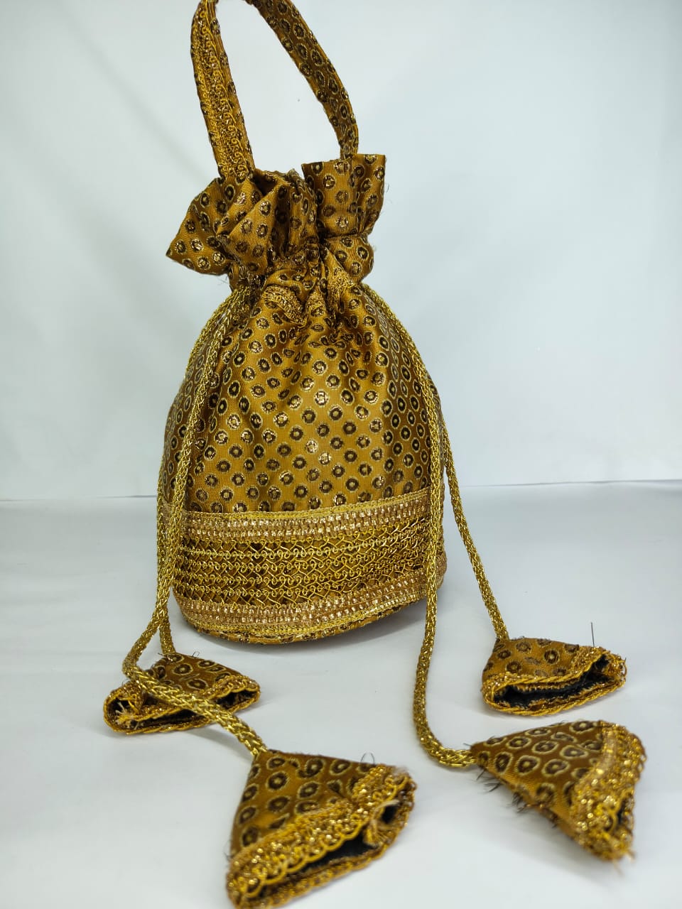 Traditional Golden Potli Bag
