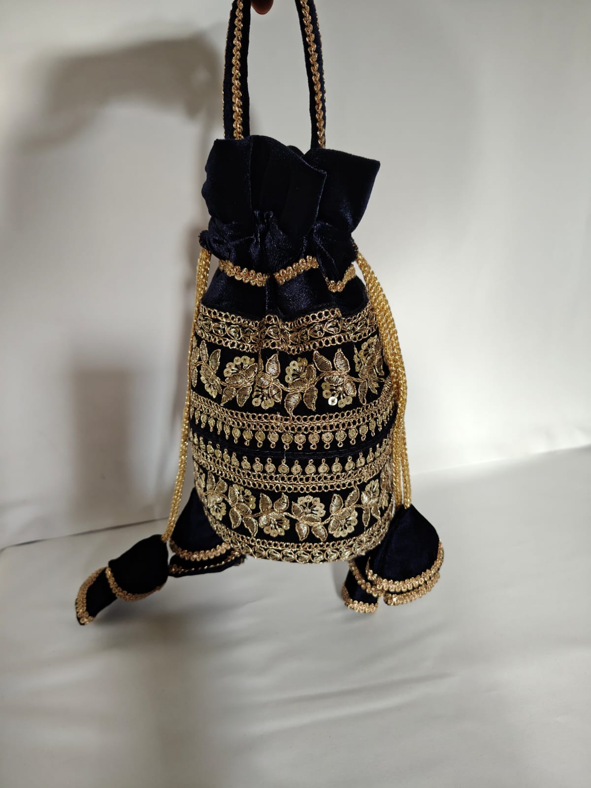 Embroidered Velvet Potli Bag