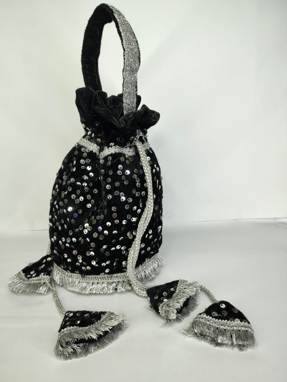 Black Sequin Potli Bag