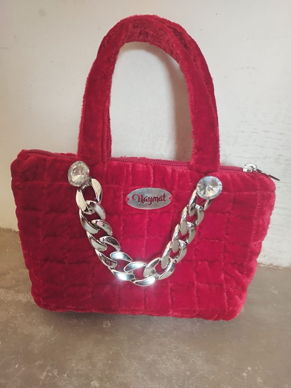 Red Plush Handbag