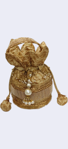 Golden Embroidered Potli Bag