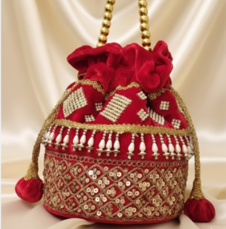 Embroidered Velvet Potli Bag