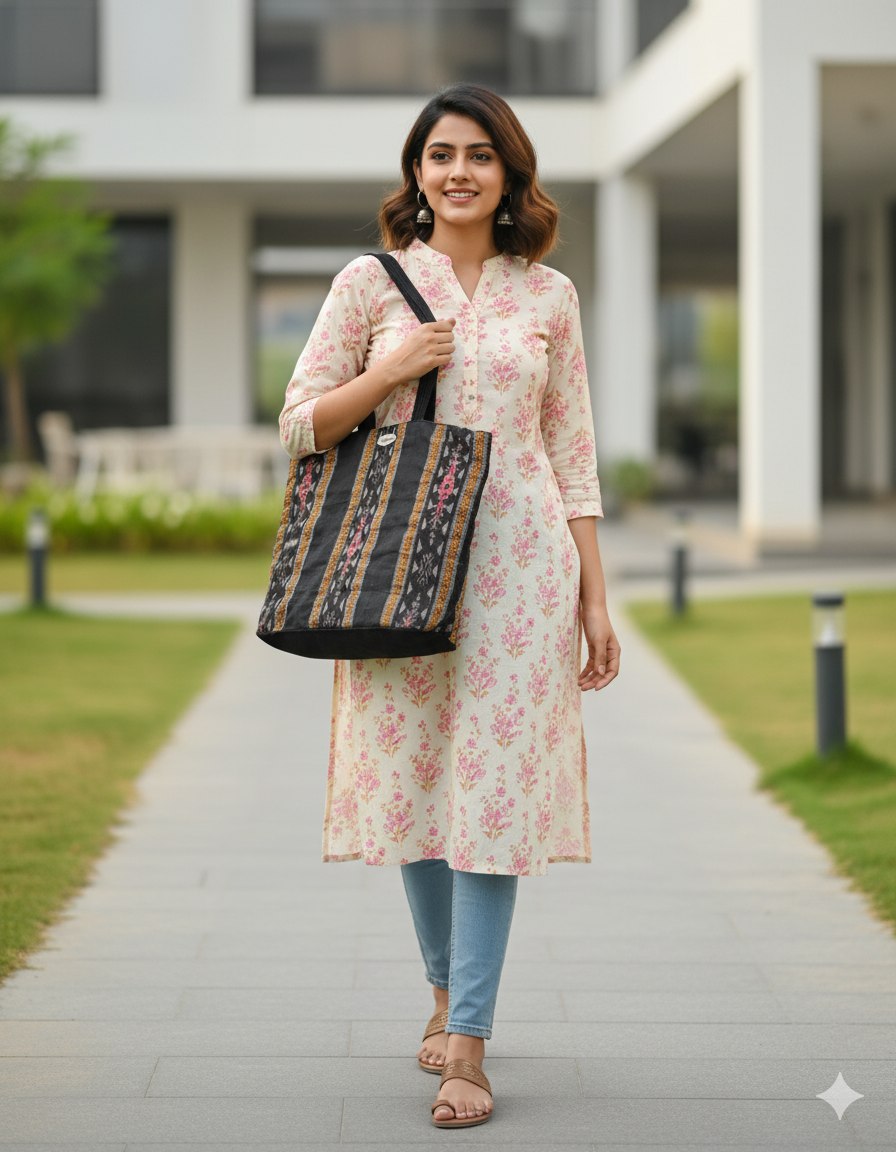 Handwoven Ikat Tote Bag