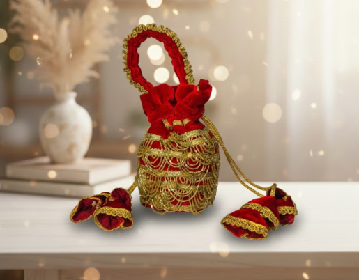 Red Velvet Potli Bag