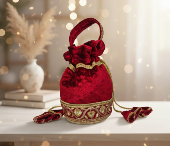 Red Velvet Potli Bag