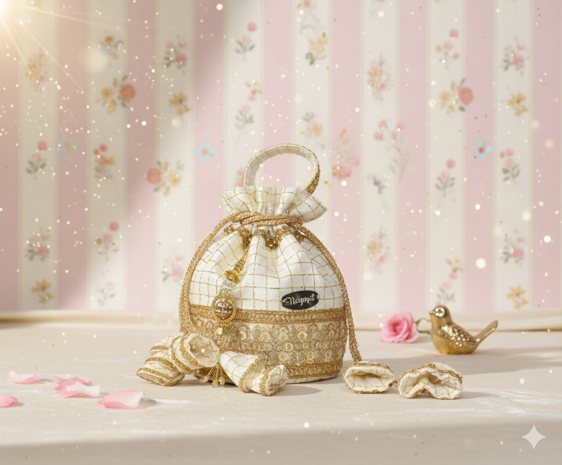 Elegant Golden Potli Bag
