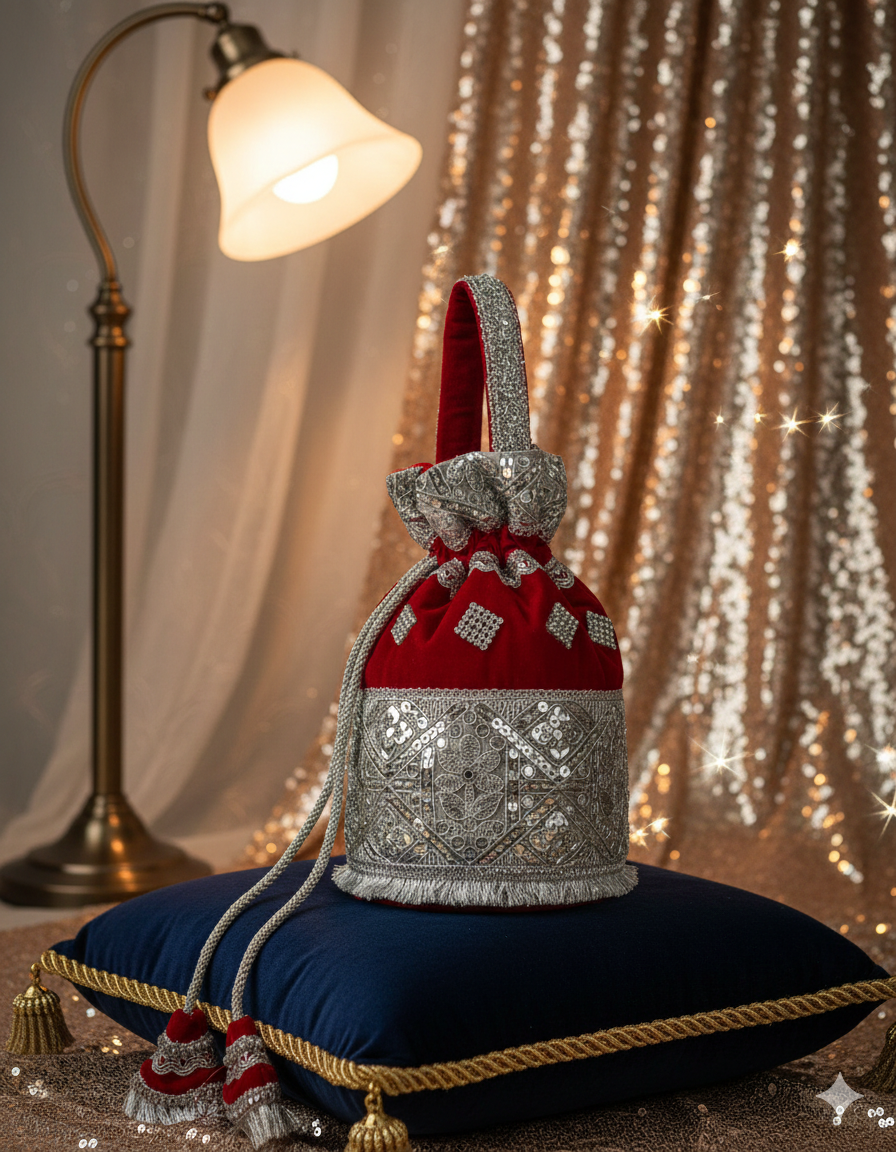 Red Velvet Potli Bag